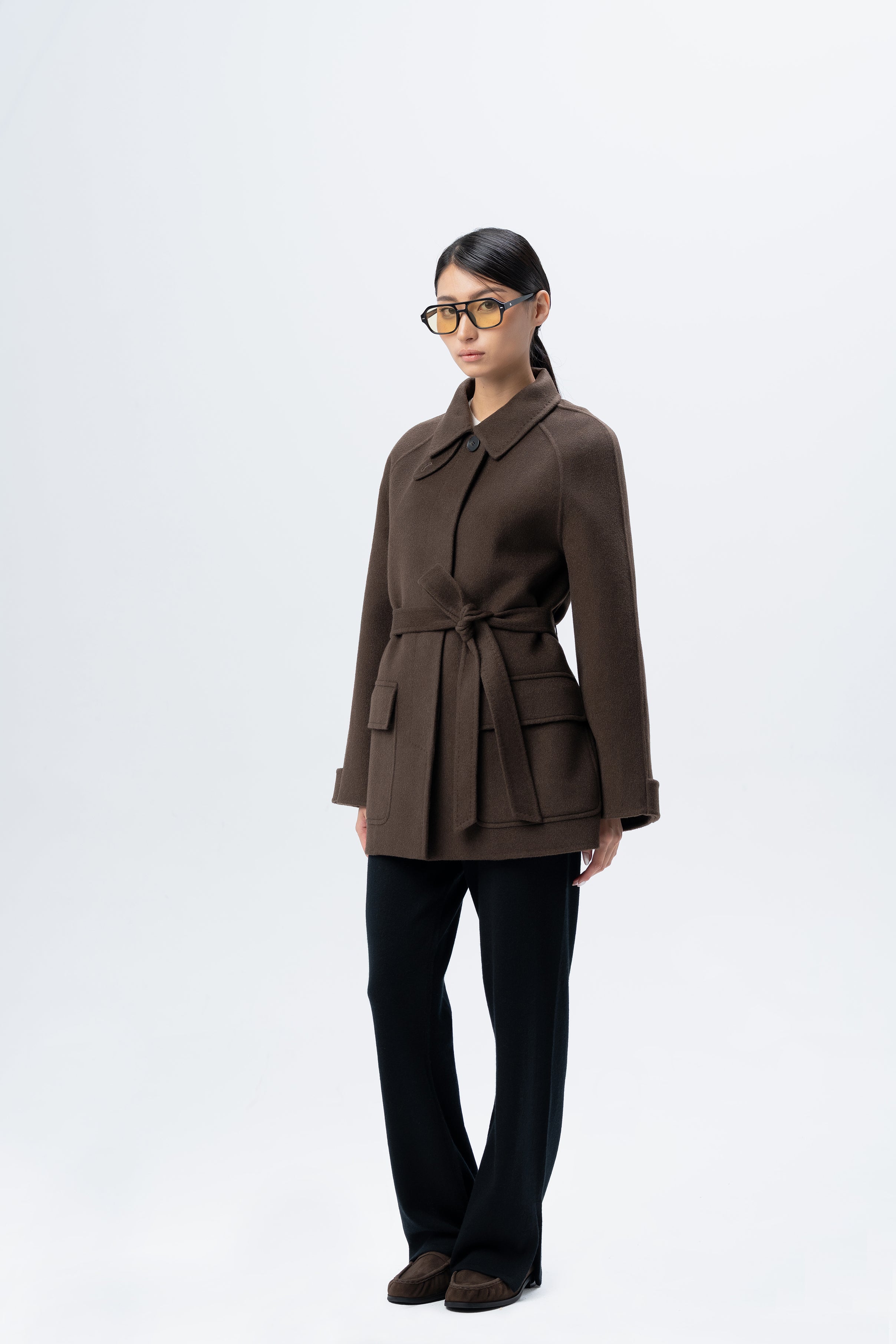 Belted Brown Coat