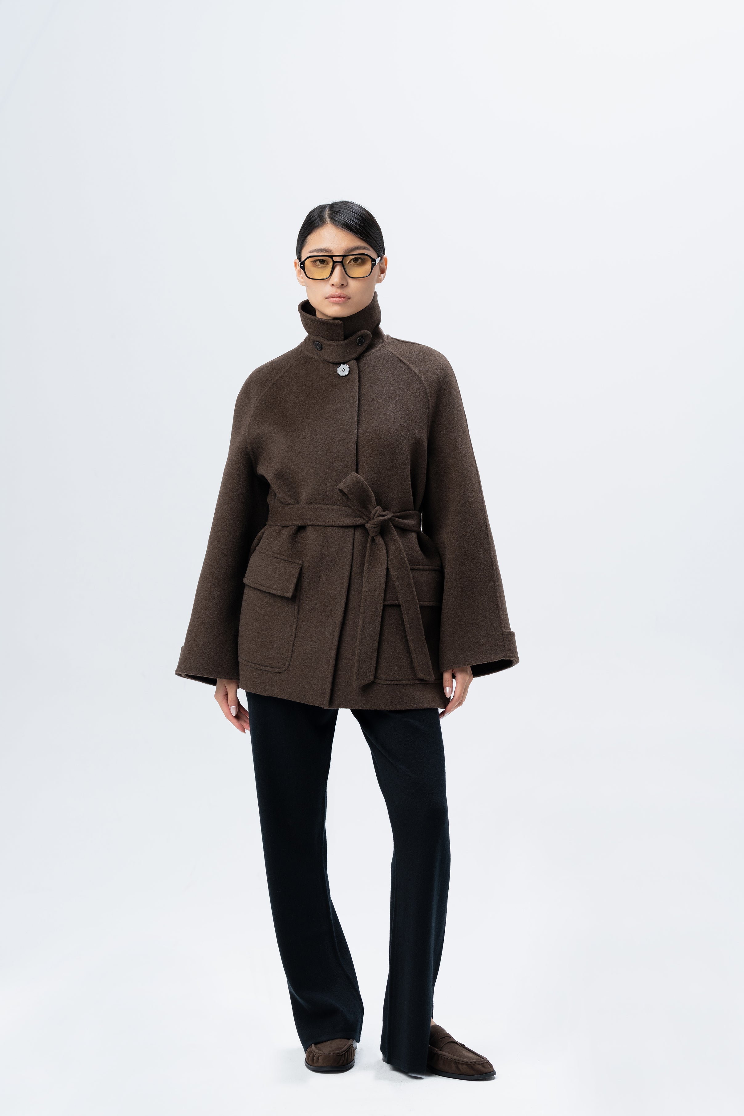 Belted Brown Coat