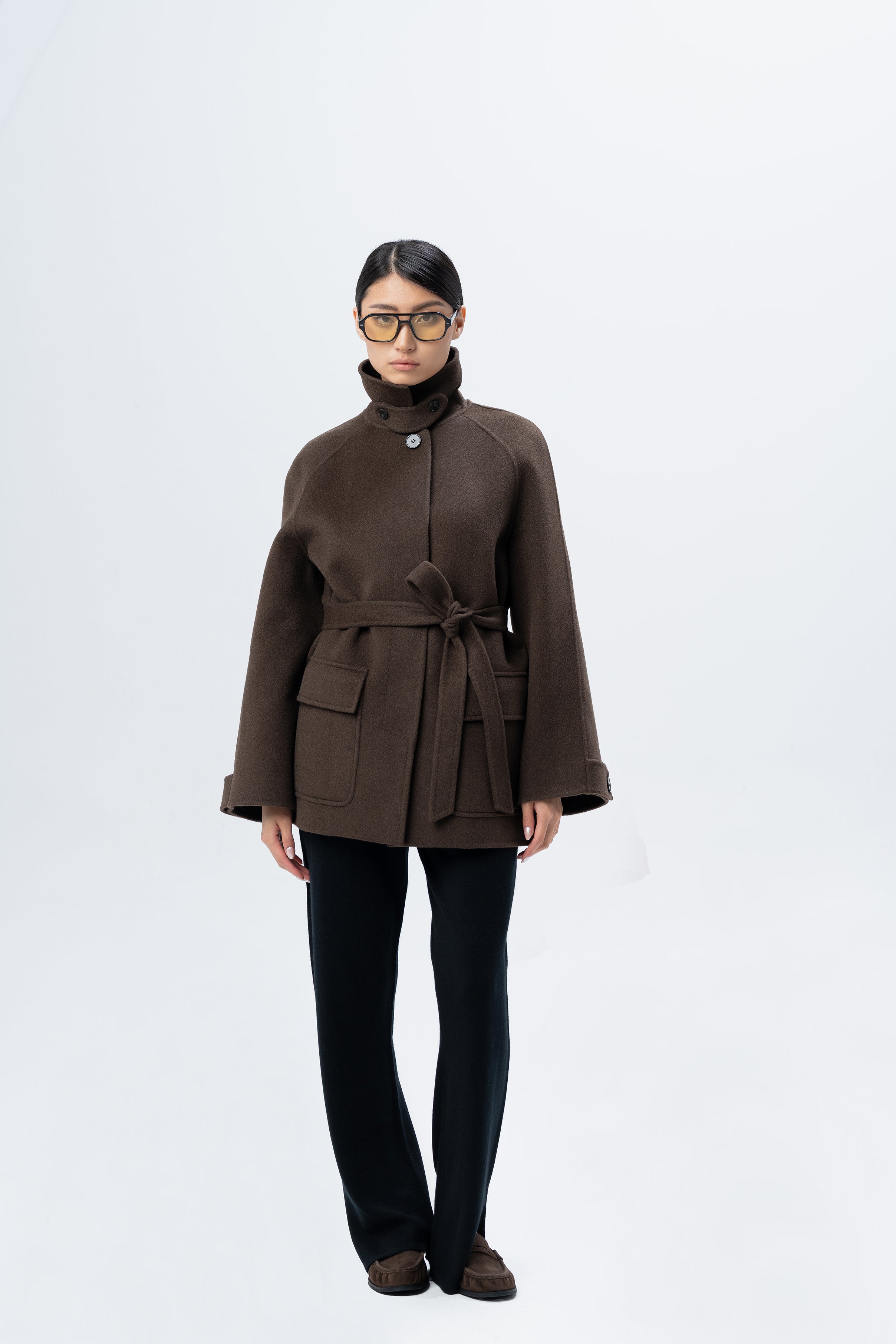 Belted Brown Coat