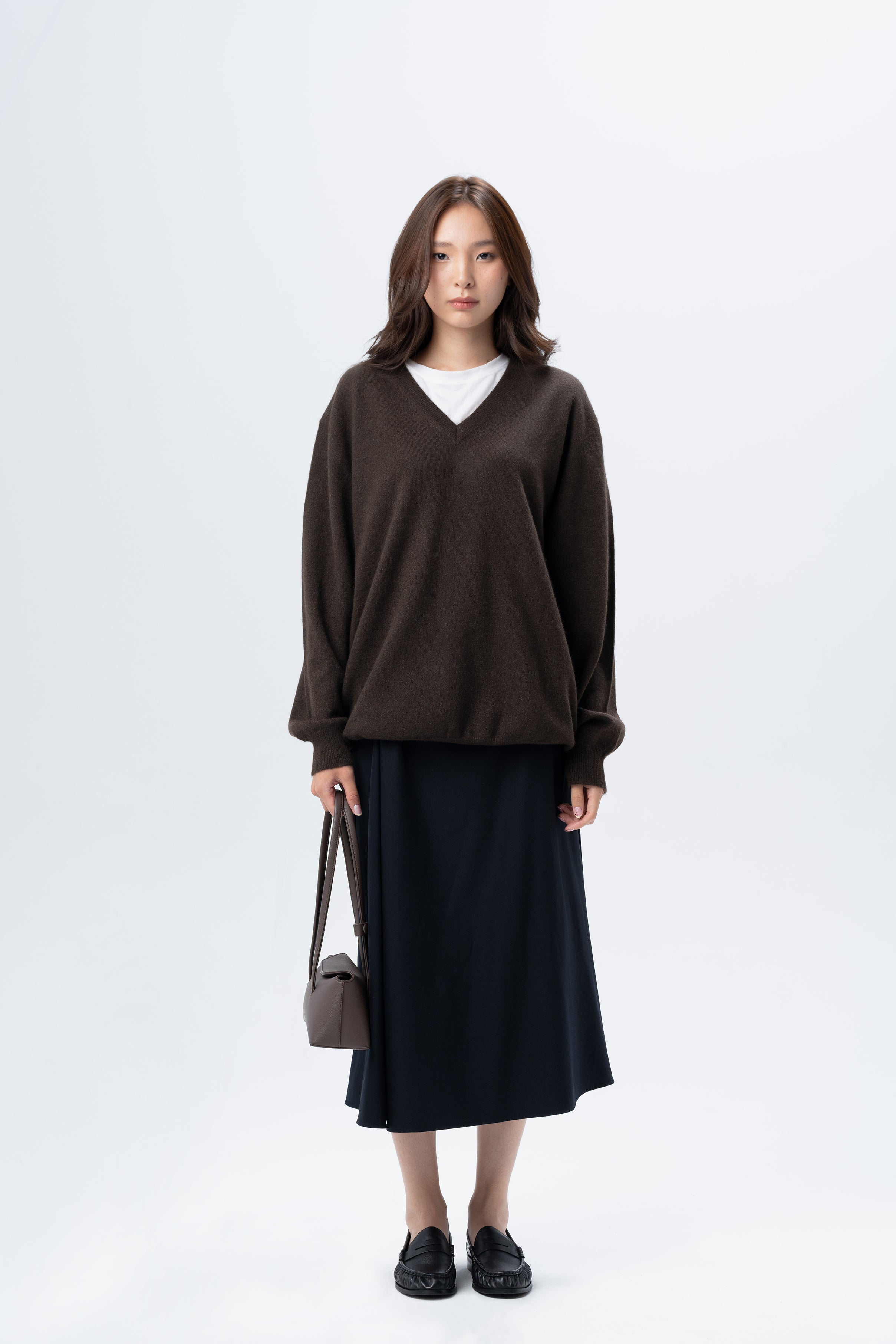 Brown V-Neck Jumper