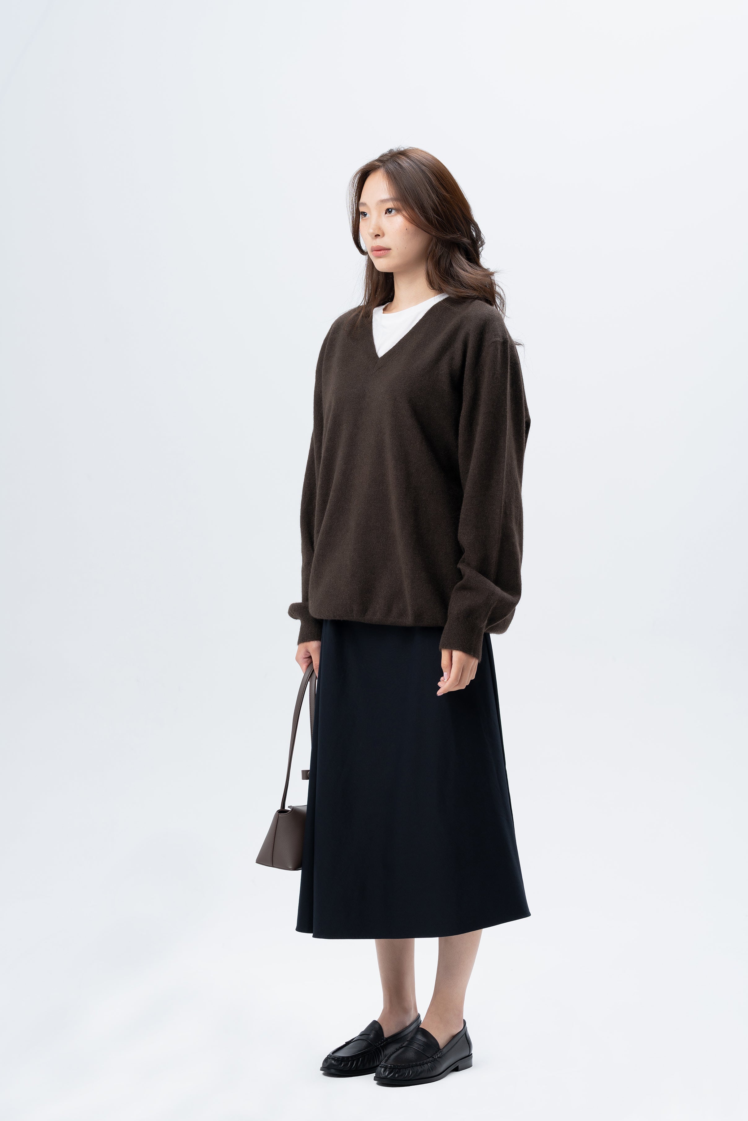 Brown V-Neck Jumper
