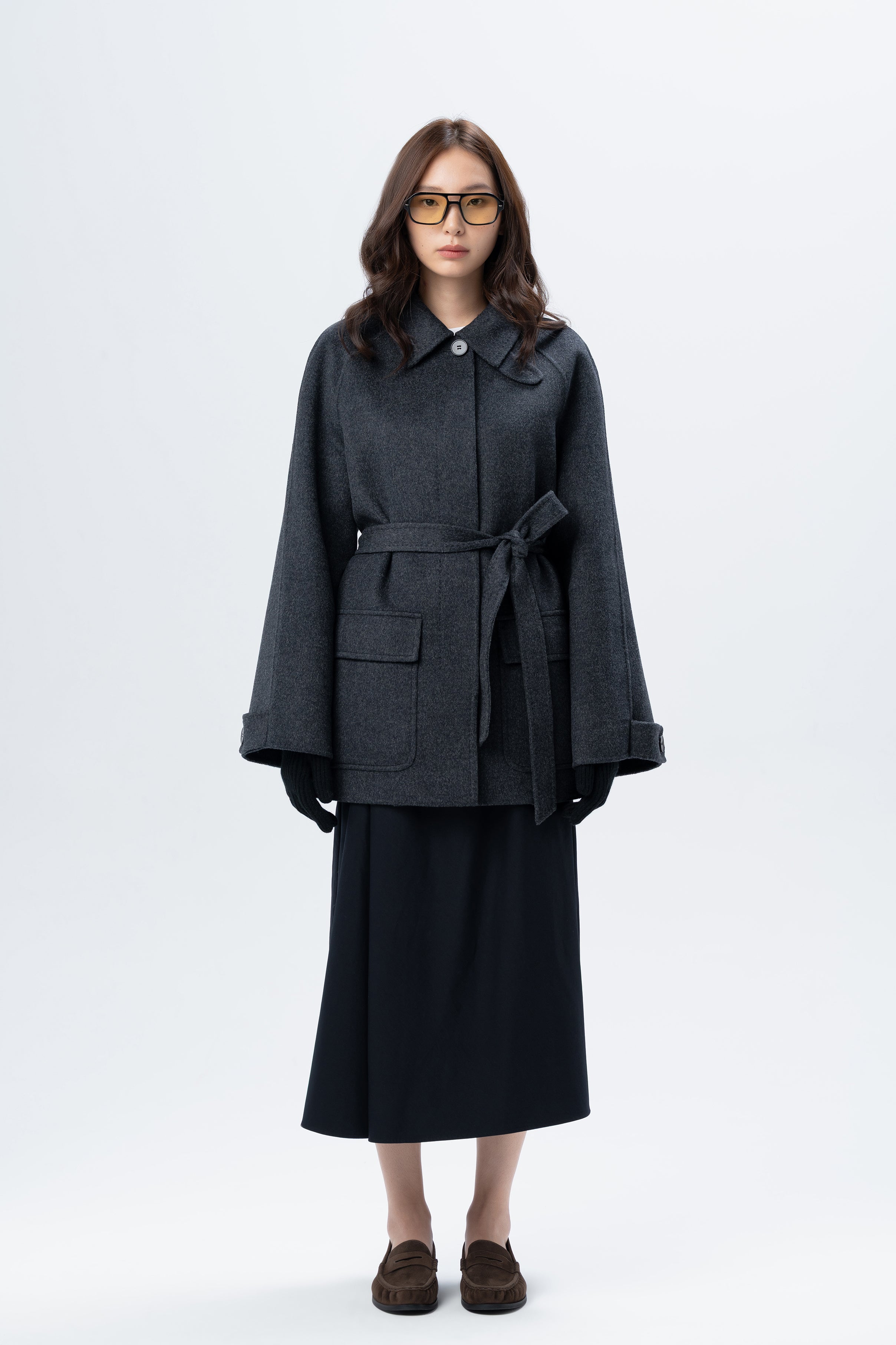 Bodios Belted Grey Coat