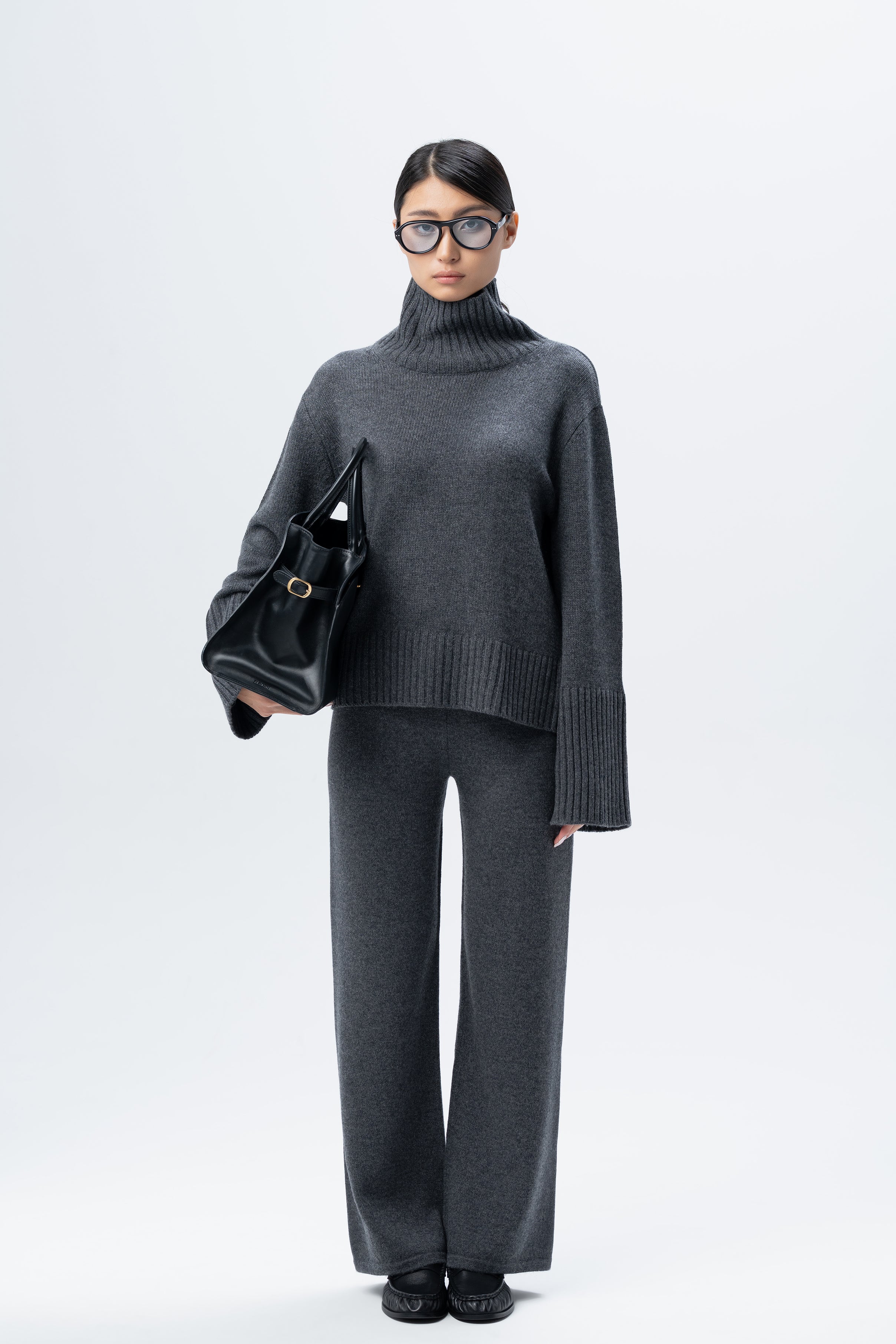 Grey Turtleneck Sweater