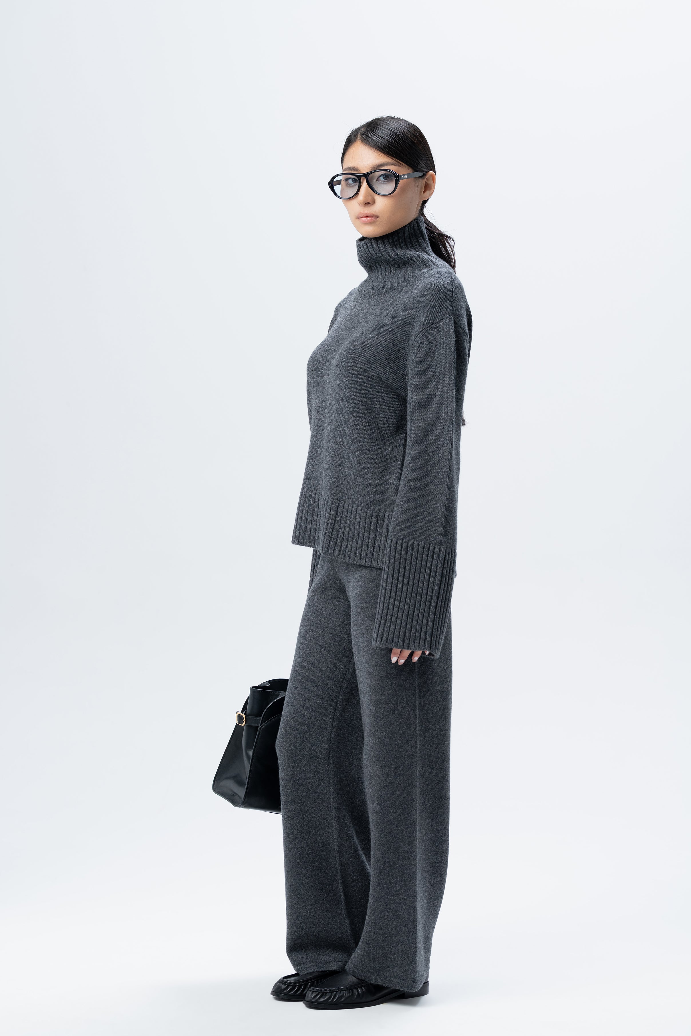 Grey Turtleneck Sweater