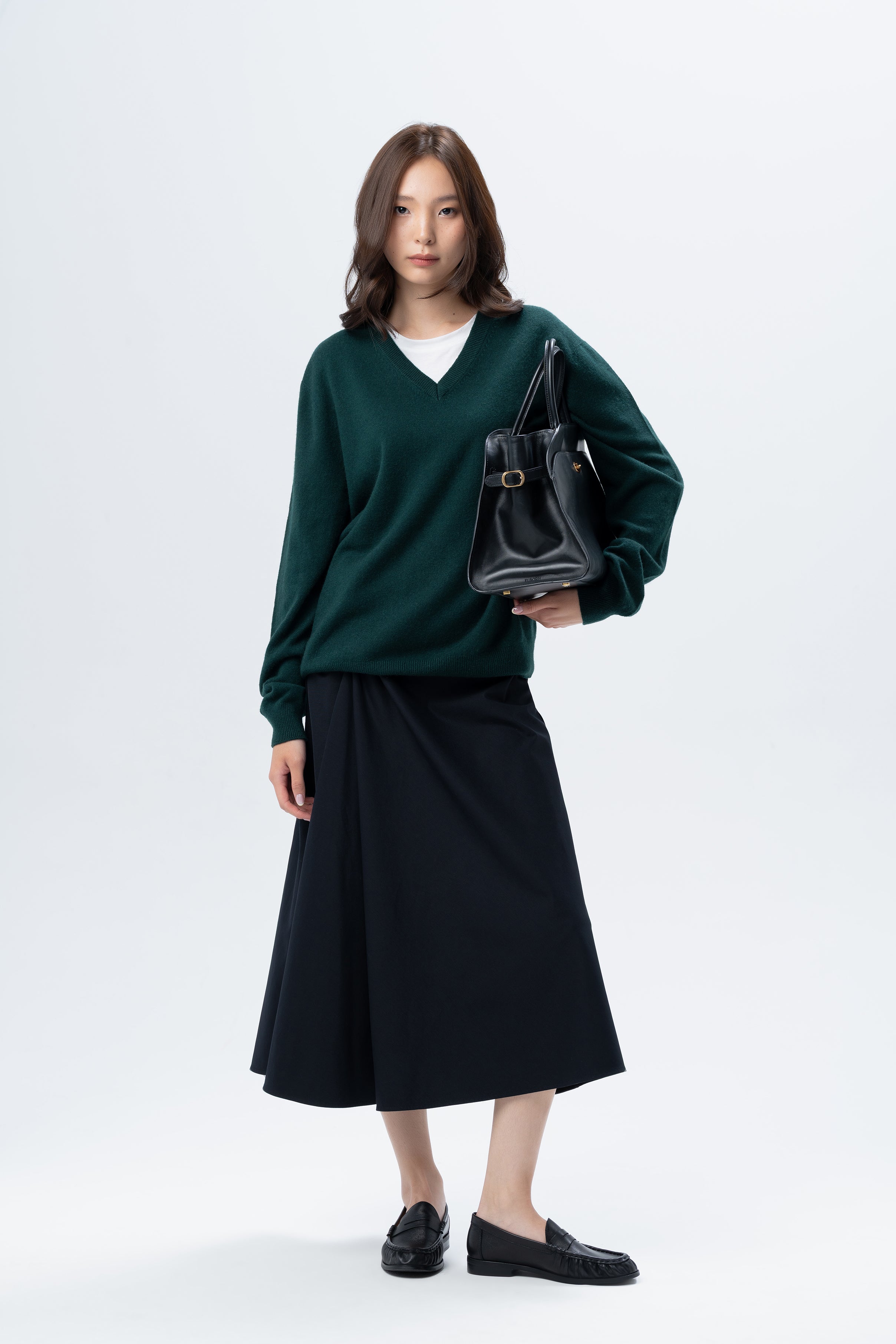 Dark Green V-Neck Jumper