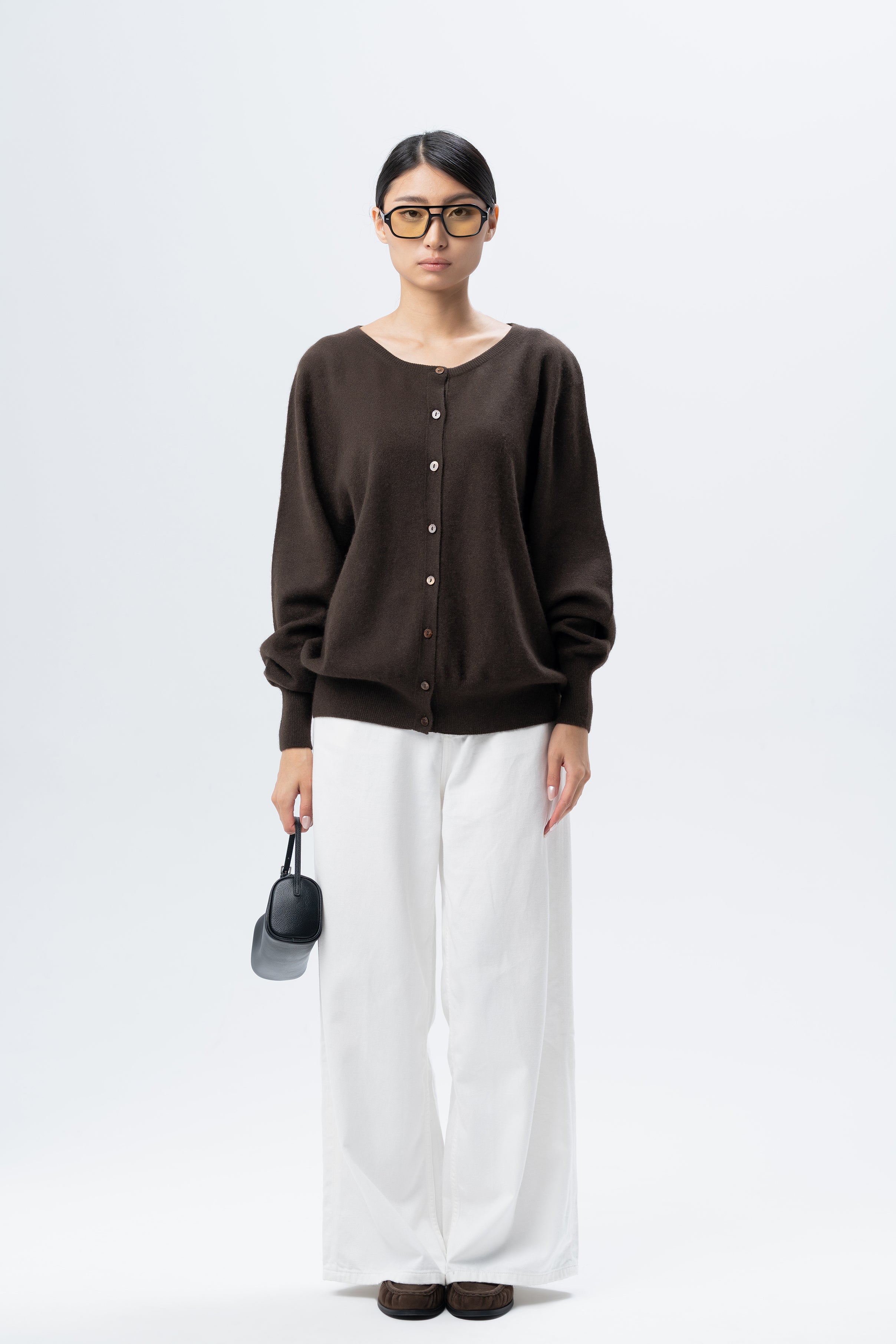 Crewneck Button Cardigan