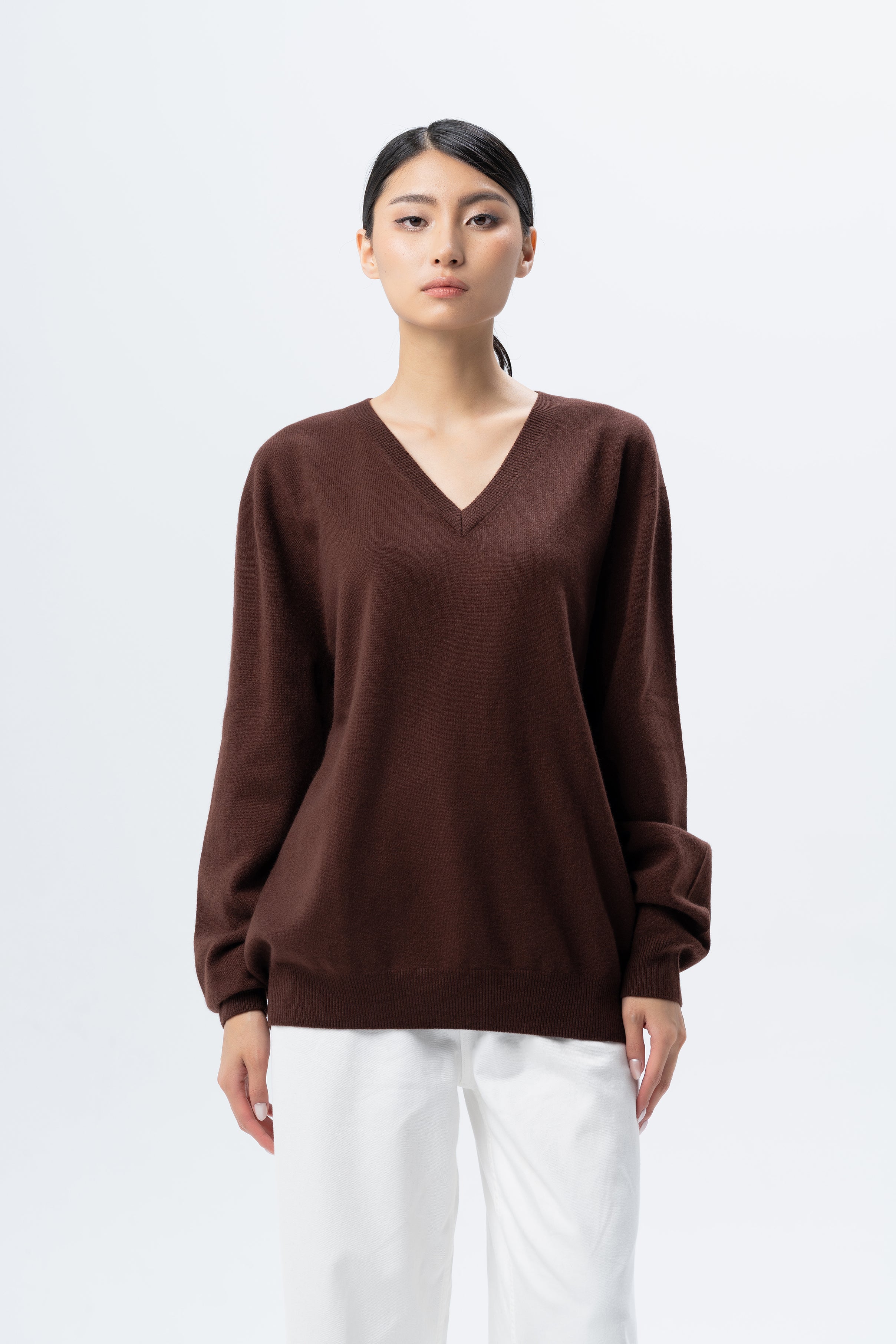 Brown V-Neck Jumper Unisex