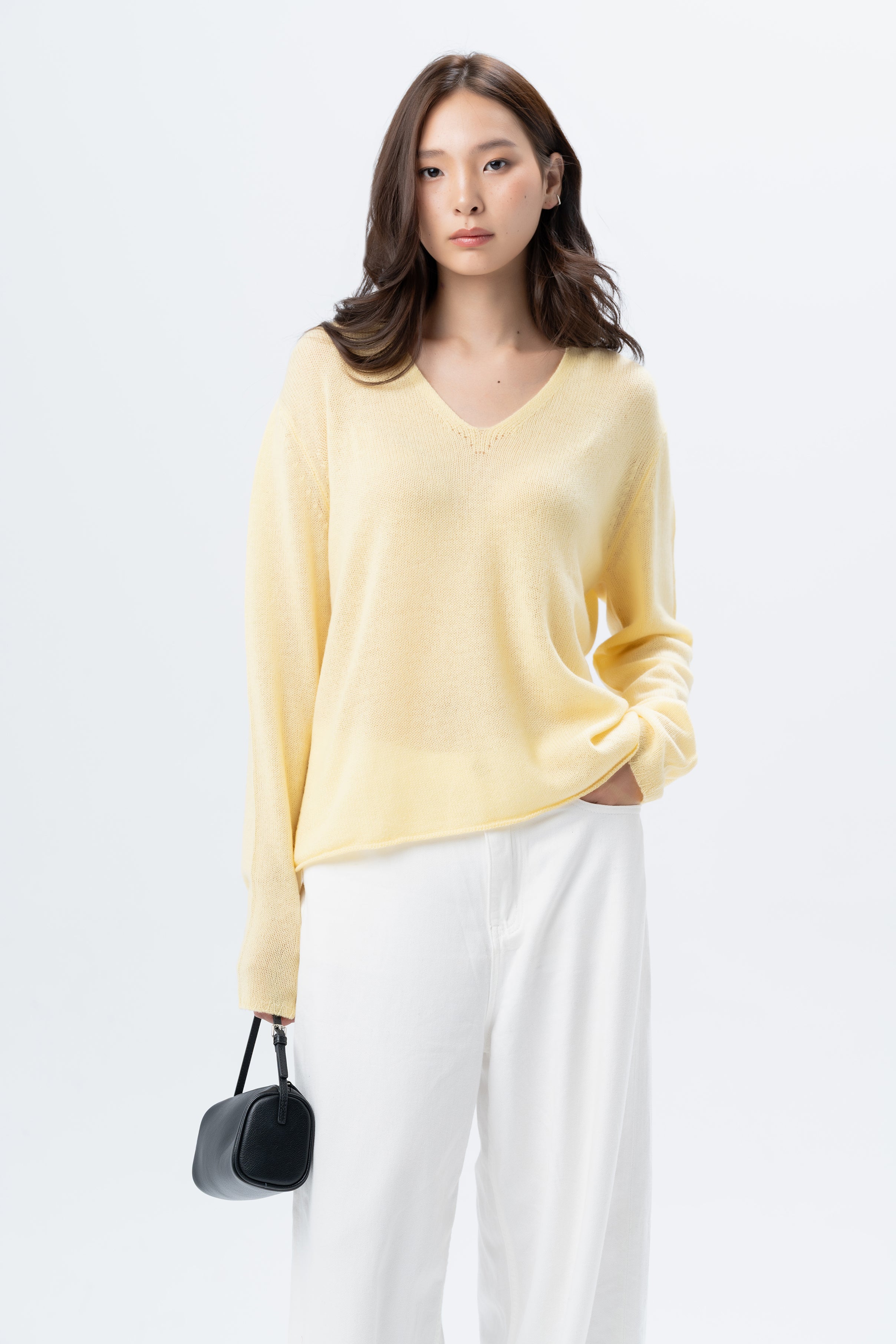 Bodios Yellow V-Neck Jumper