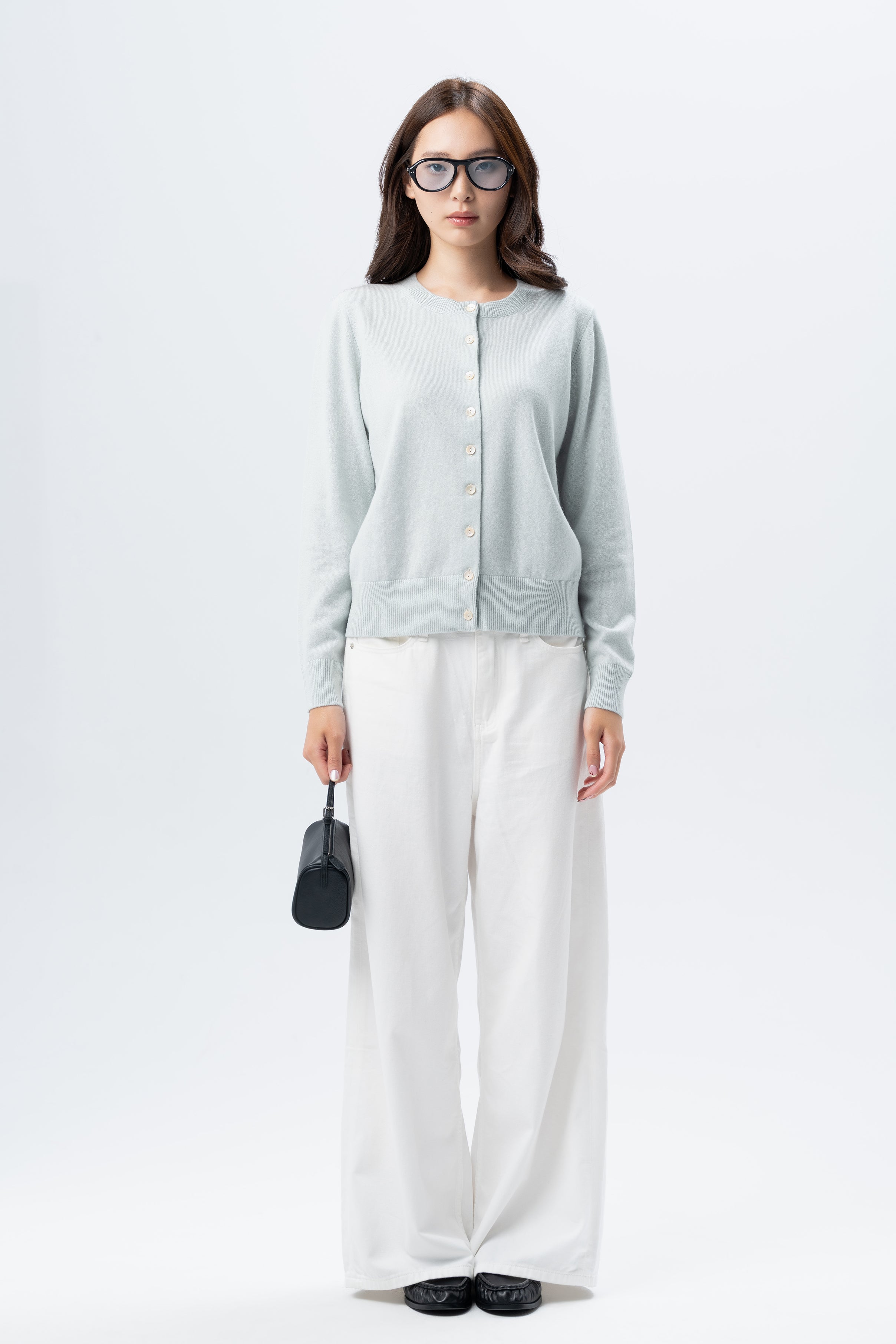 Crew-neck cardigan