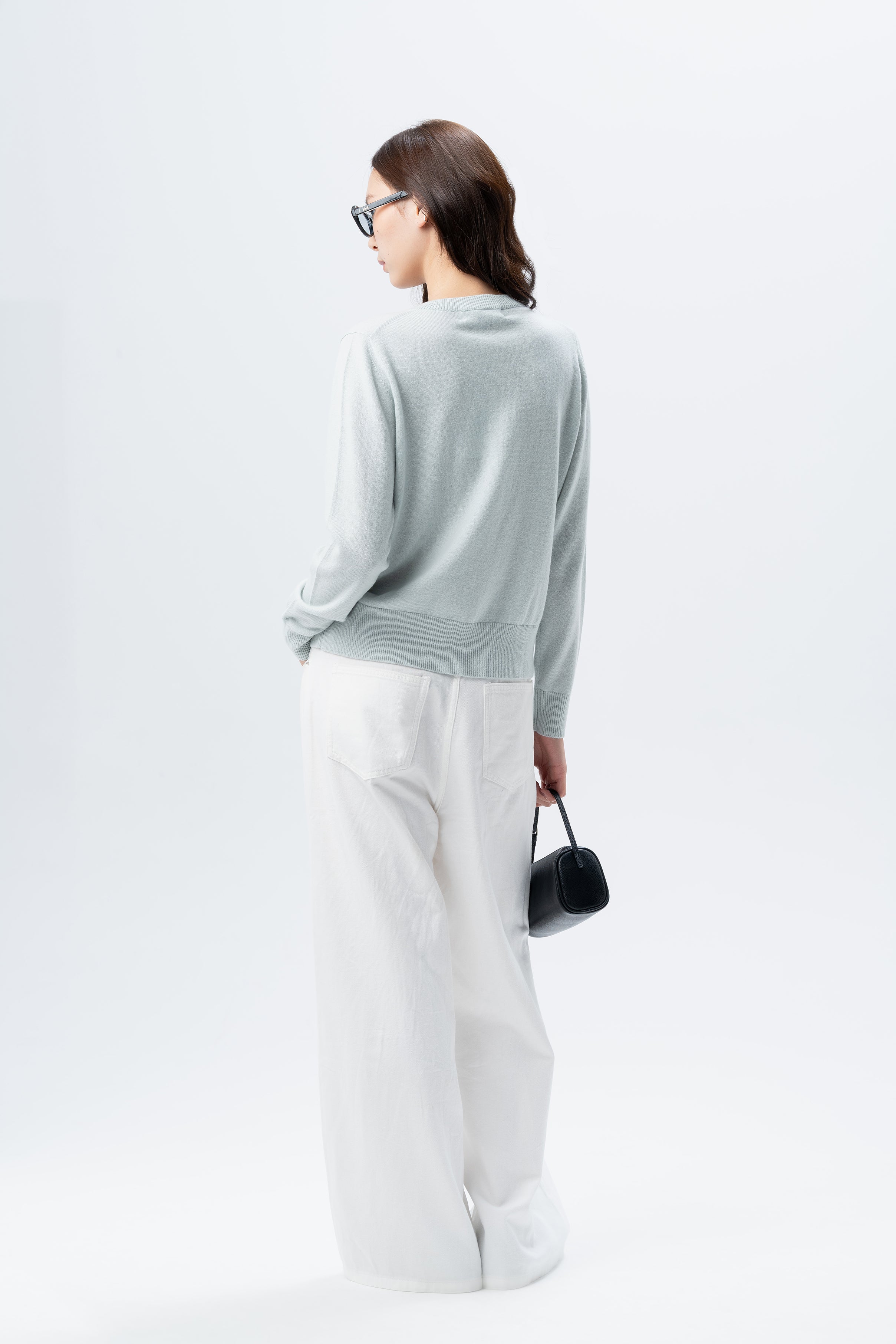 Crew-neck cardigan