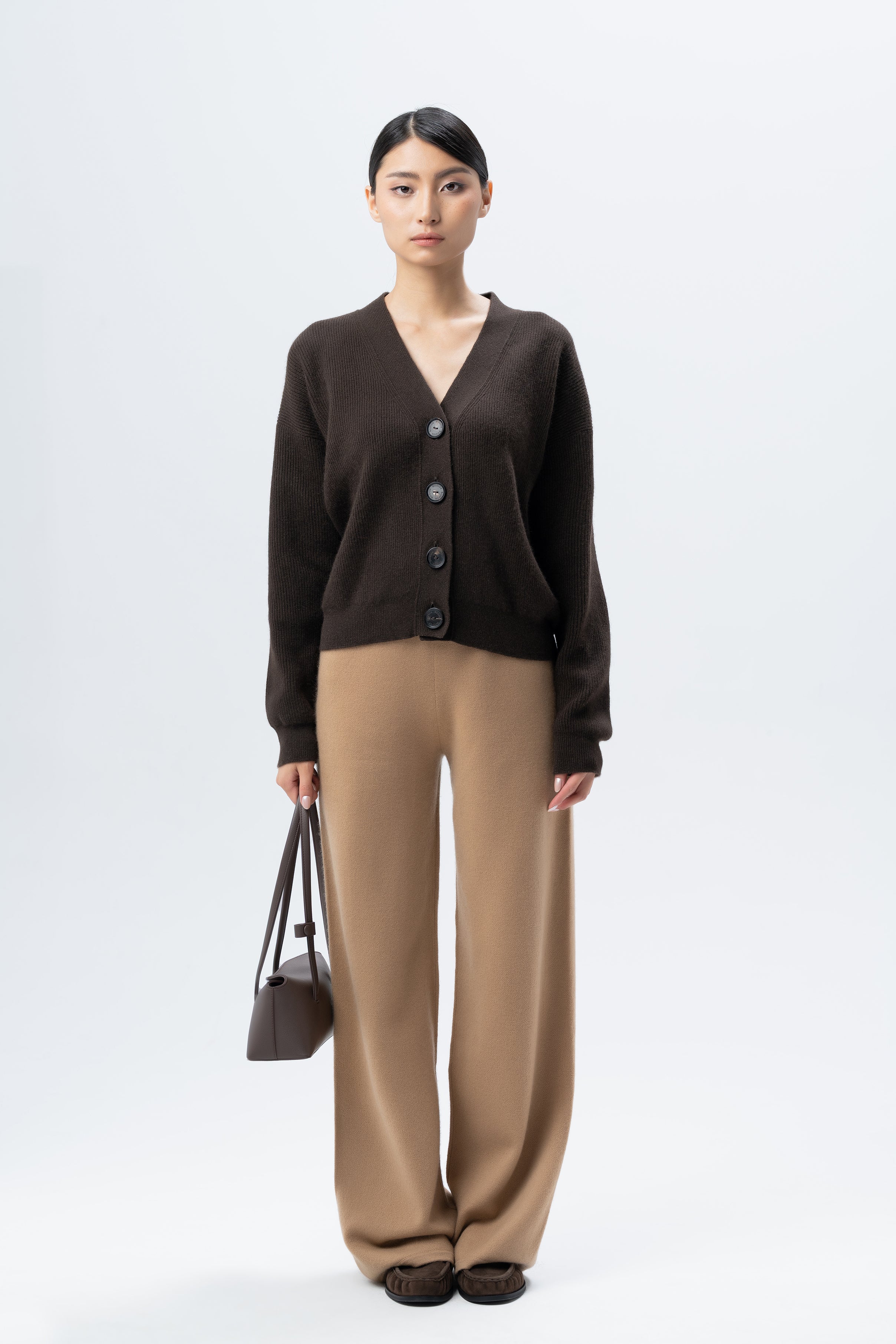 Brown V-Neck Cardigan