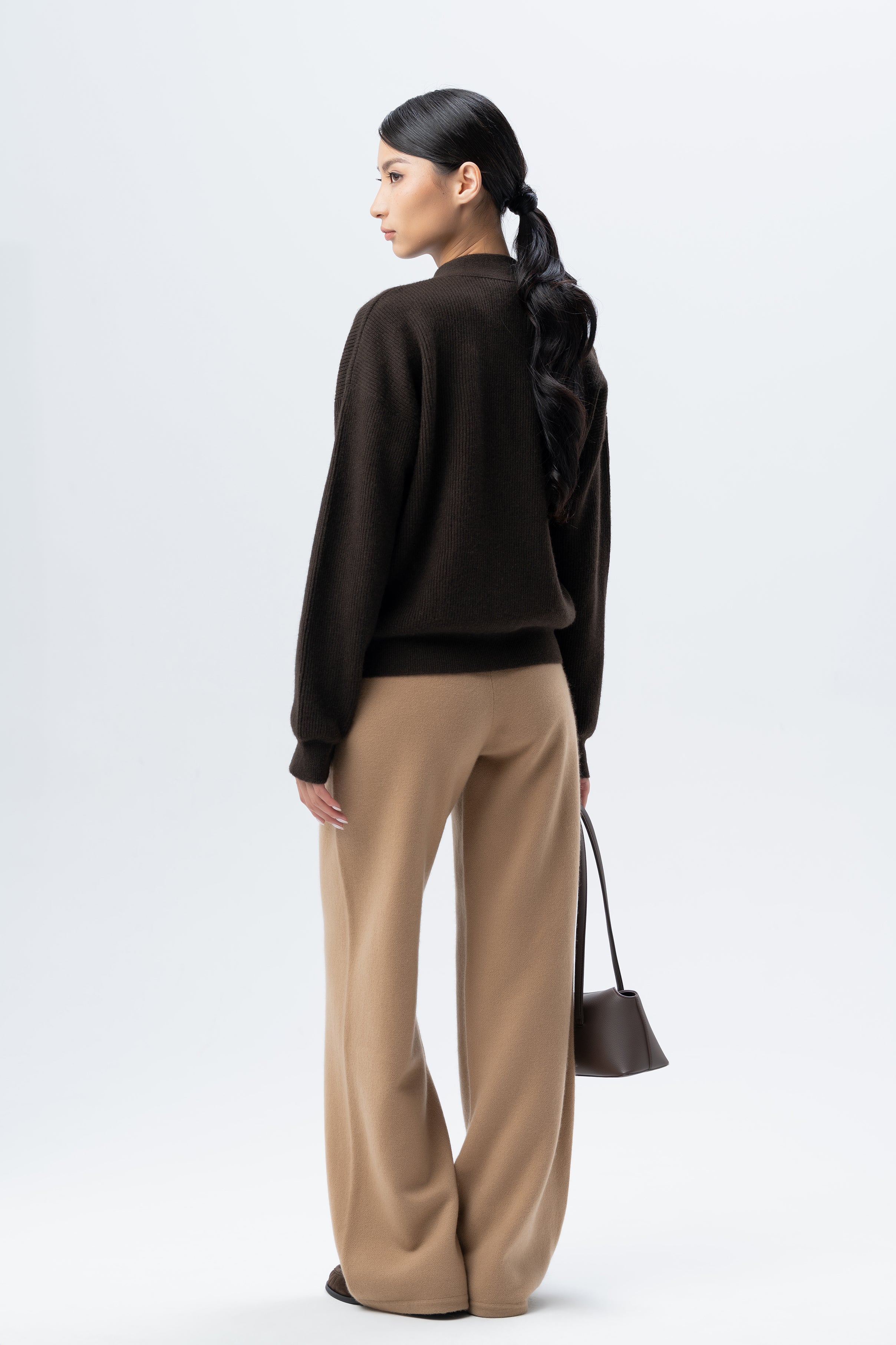 Brown V-Neck Cardigan