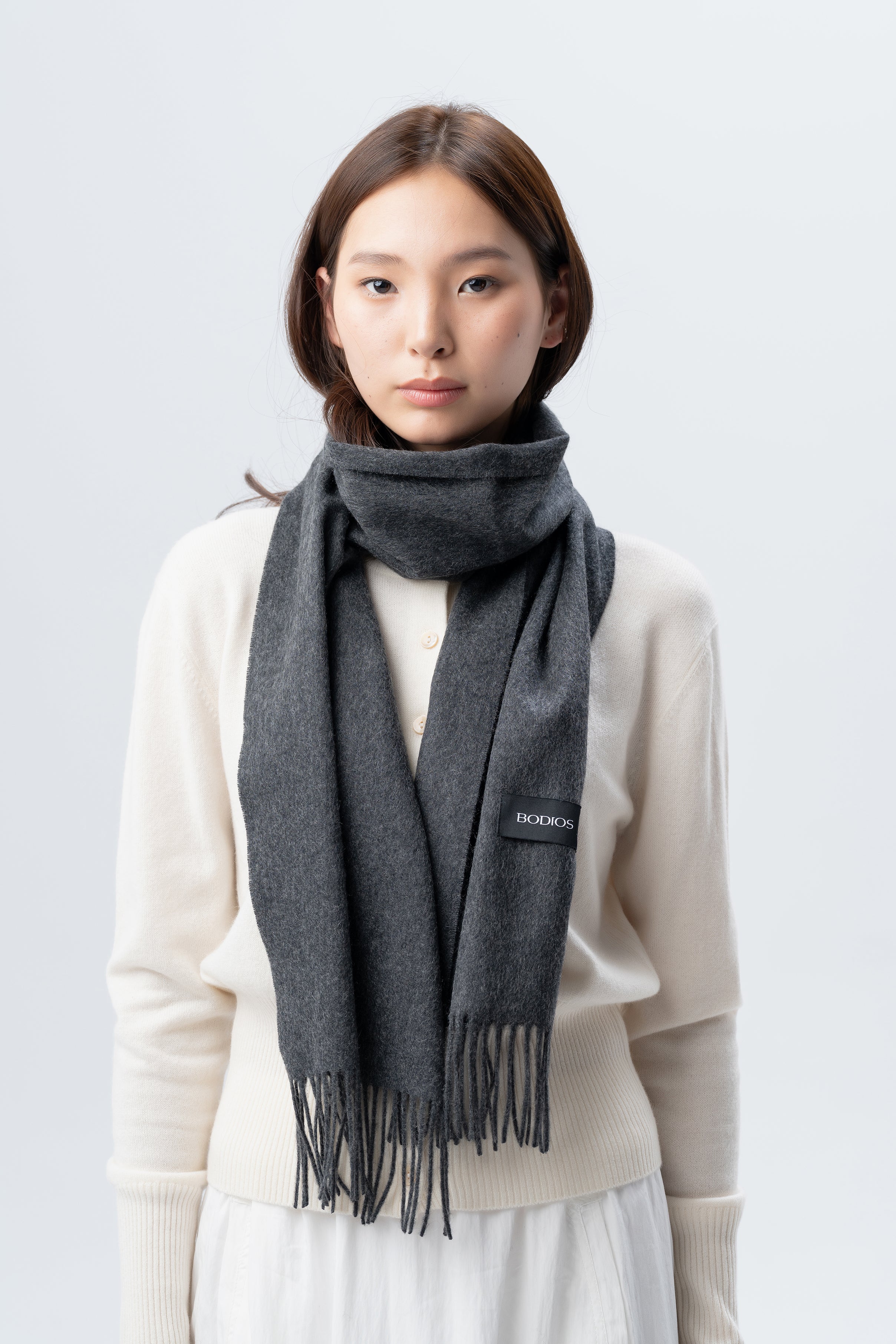 Grey Cashmere Scarf