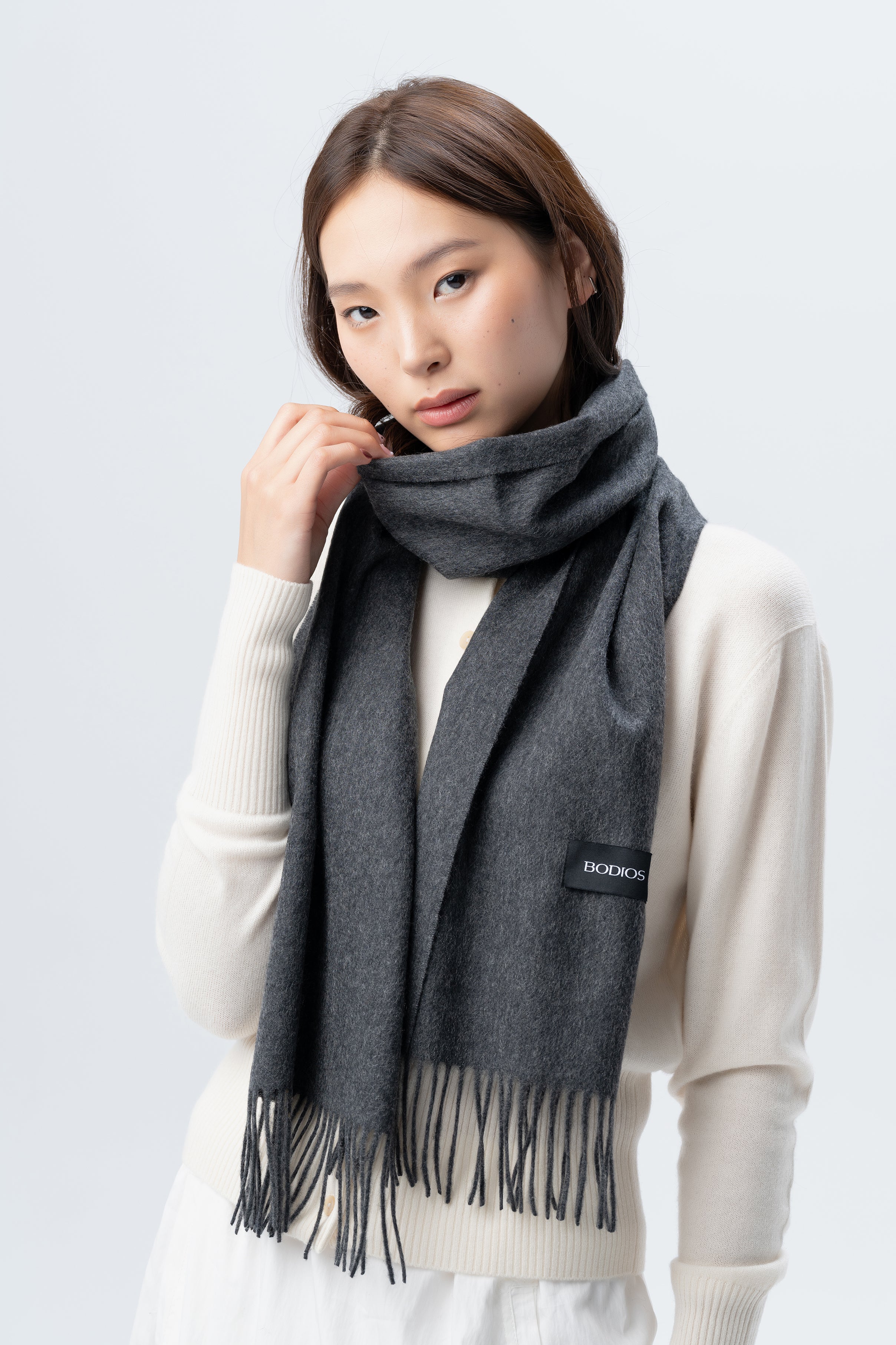 Grey Cashmere Scarf