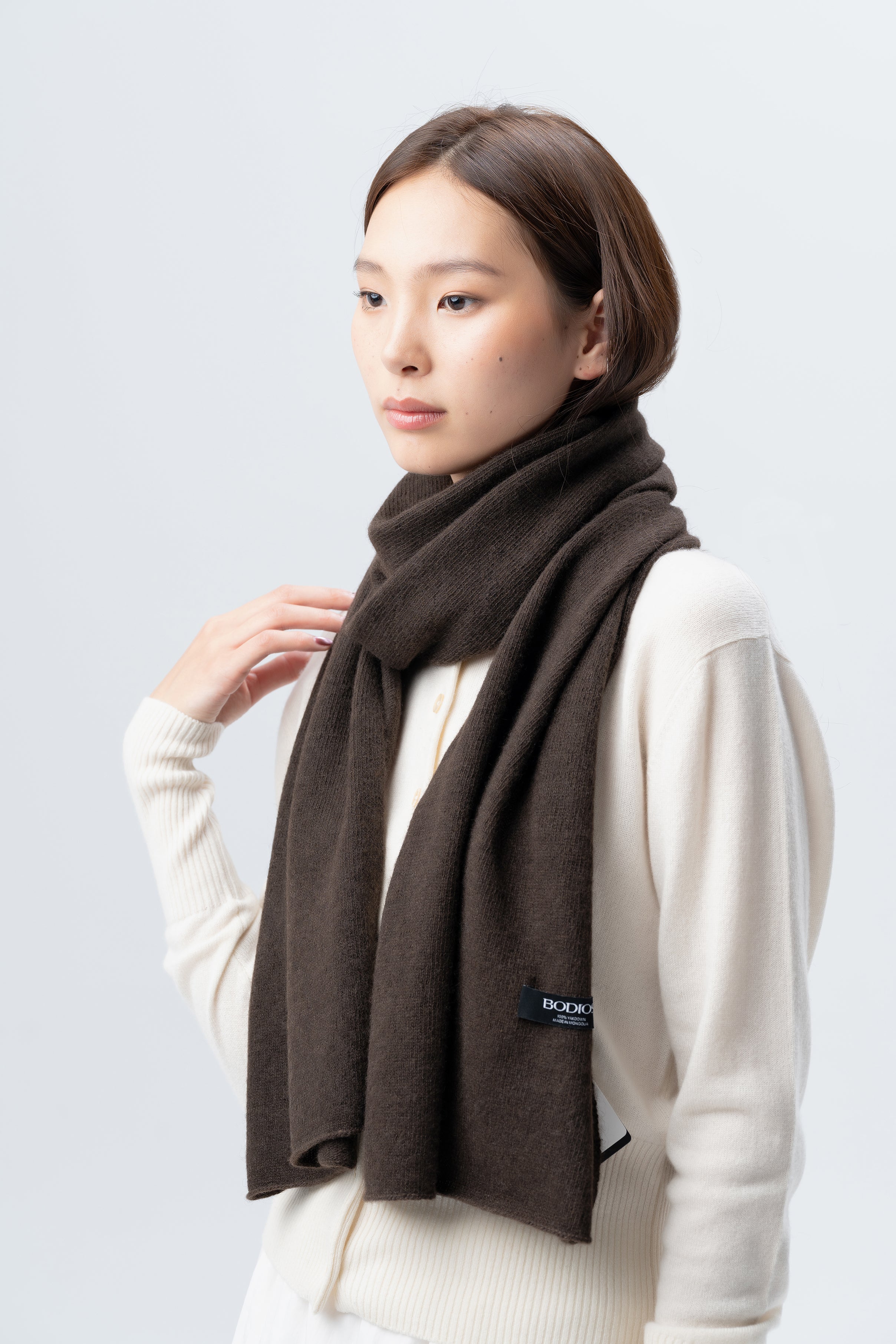 Bodios Brown Cashmere Scarf
