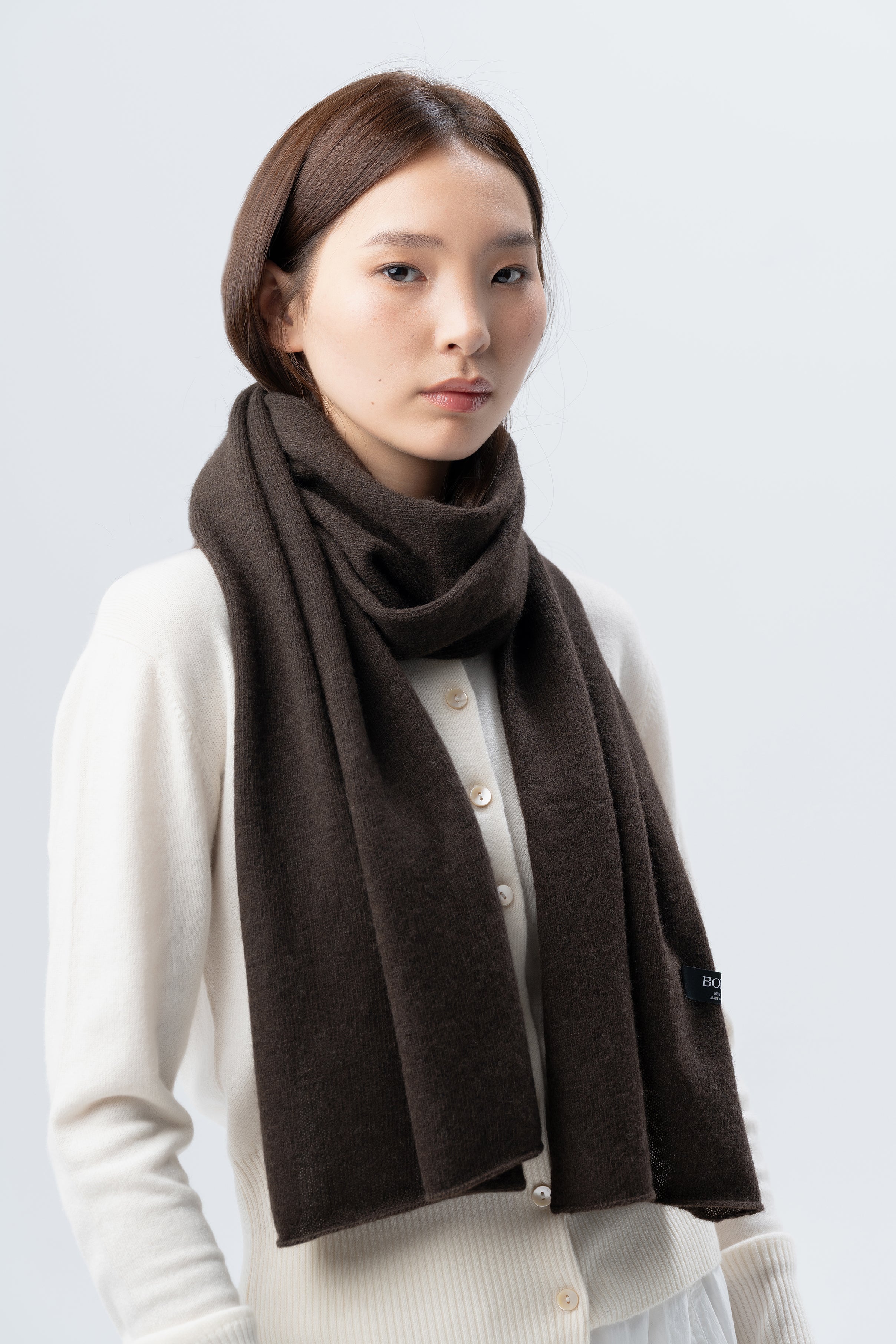 Bodios Brown Cashmere Scarf