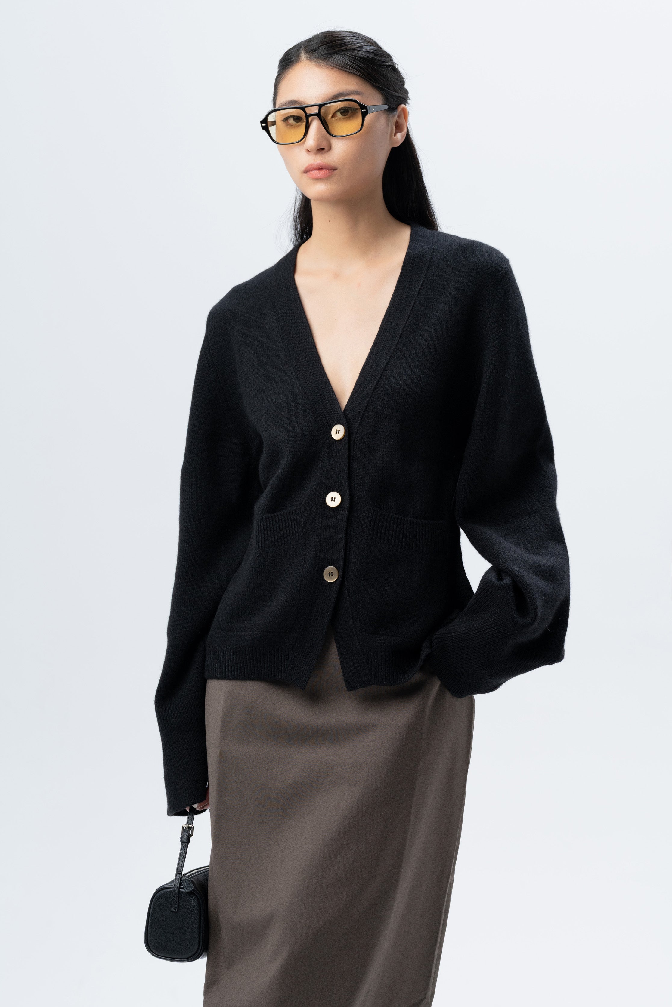 Tana Knitwear Black V-Neck Cardigan