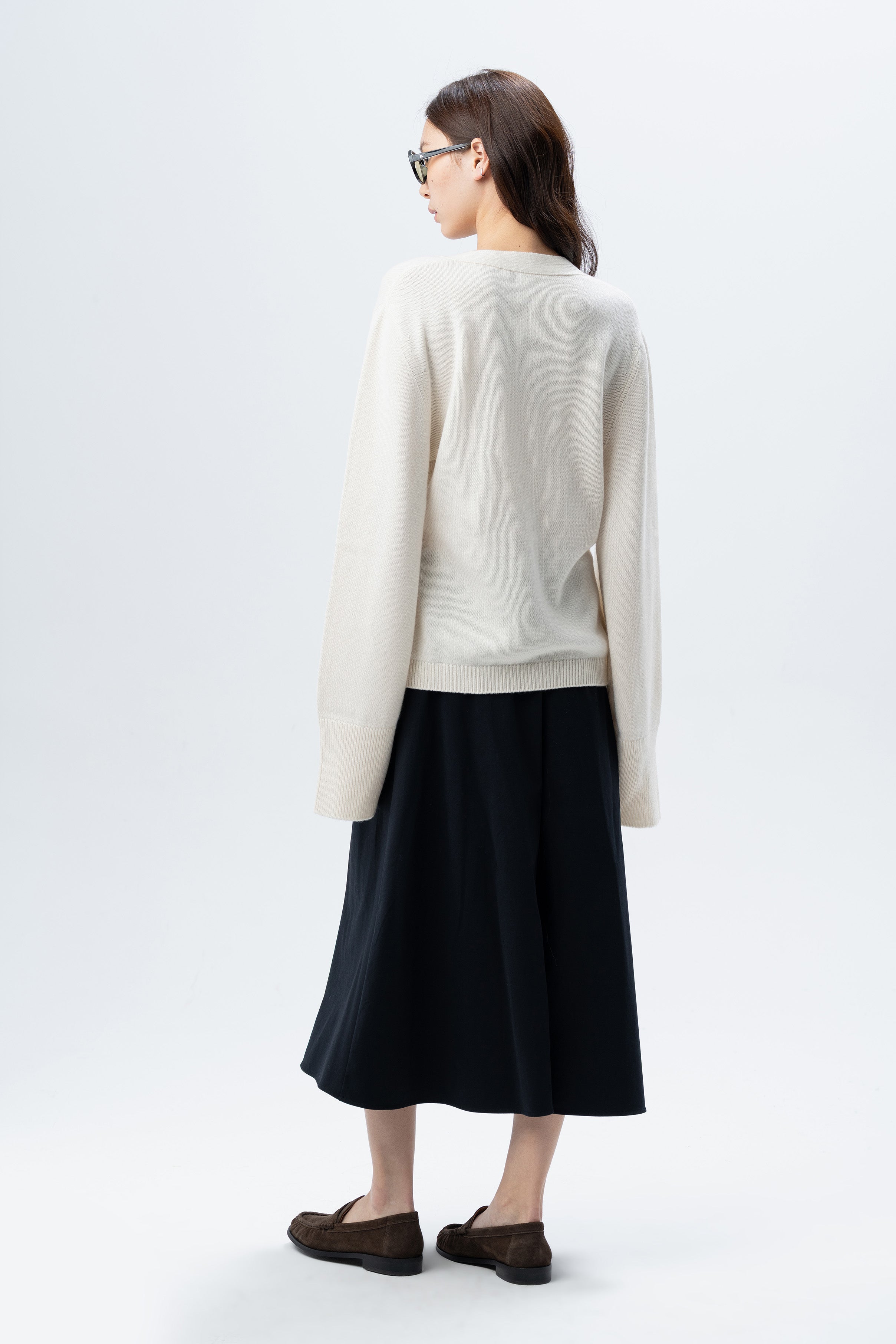 Tana Knitwear Cream V-Neck Cardigan