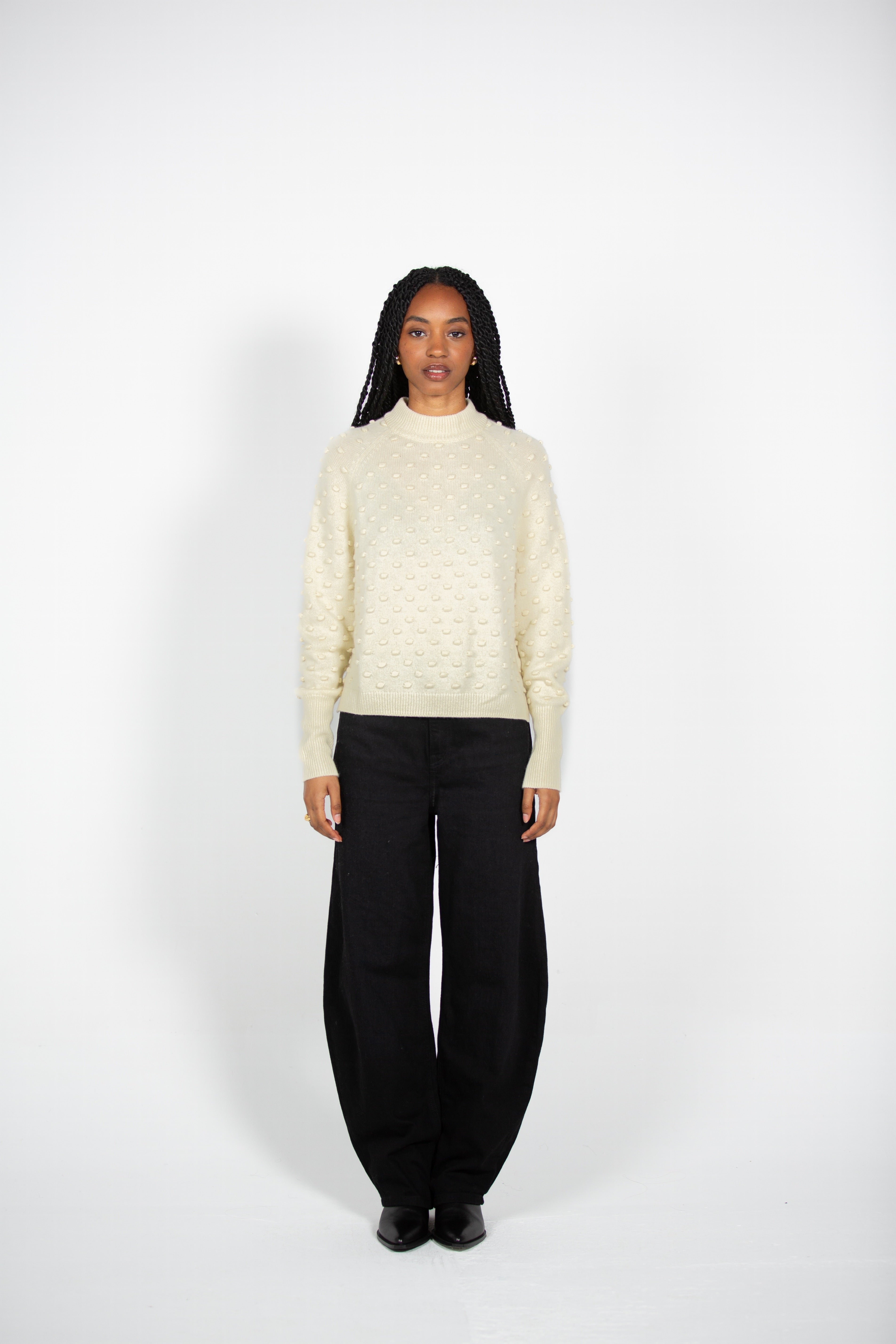 Tonot's Textured Cream-Colored Sweater