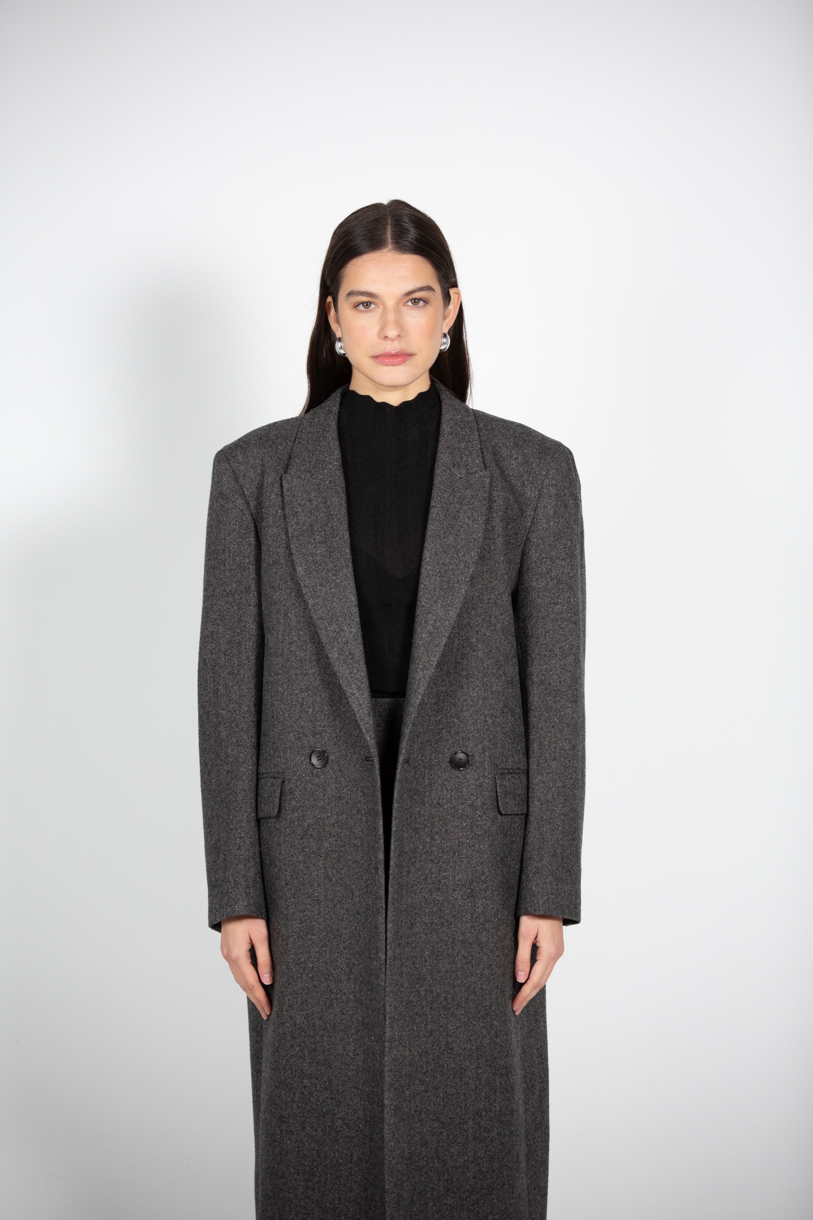 Noemi's Grey Maxi Coat