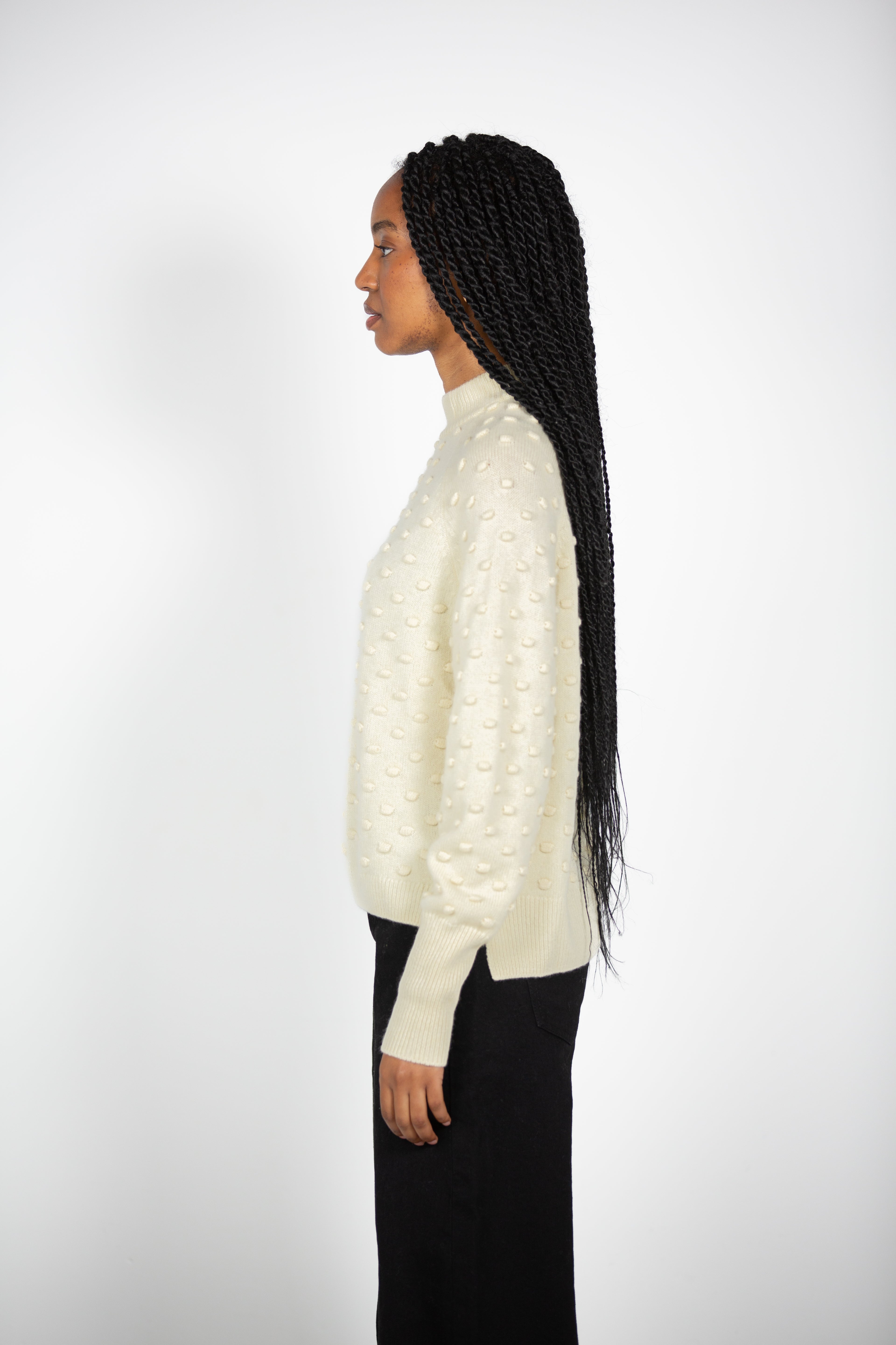 Tonot's Textured Cream-Colored Sweater