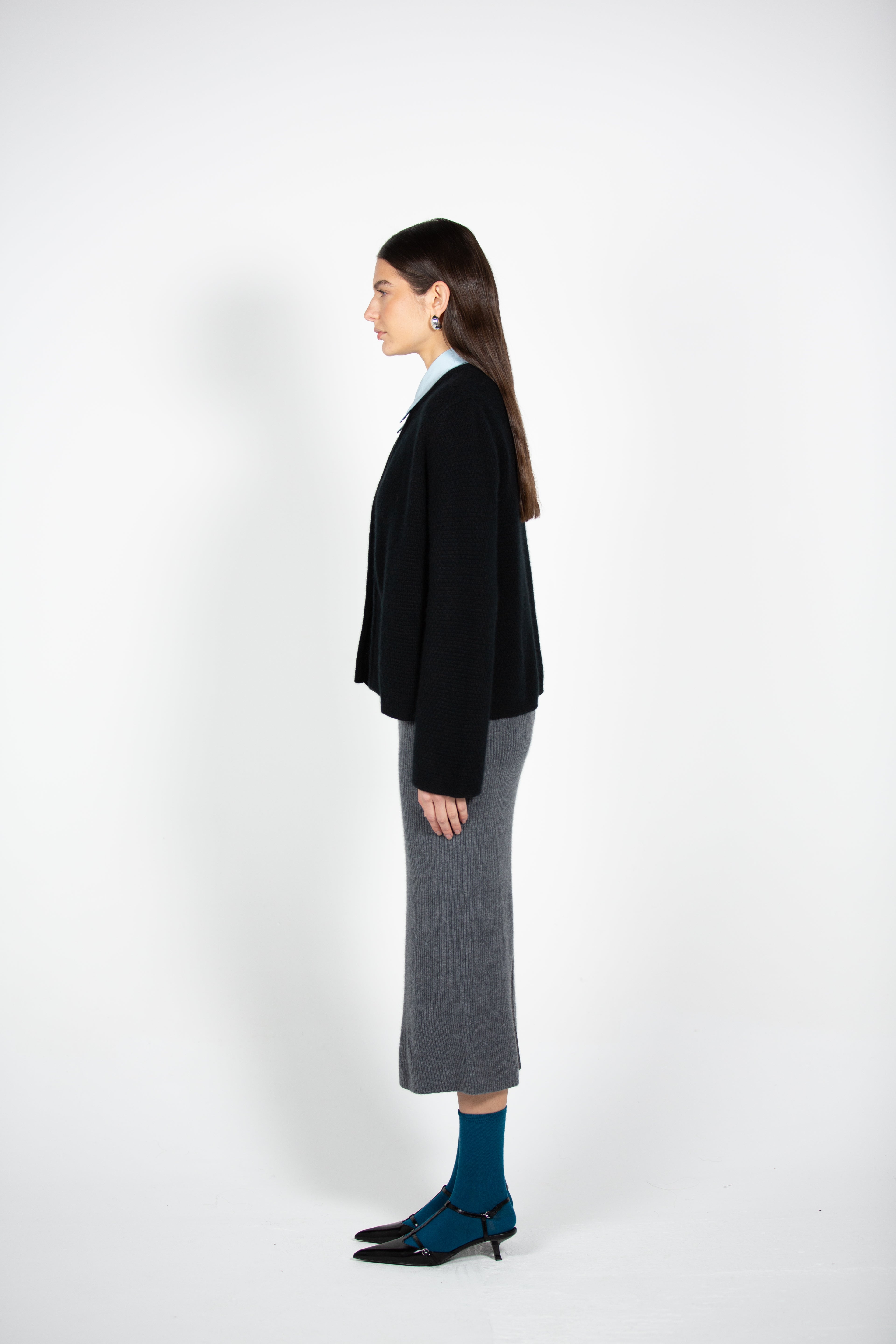 Tonot's Black Blazer like Cardigan