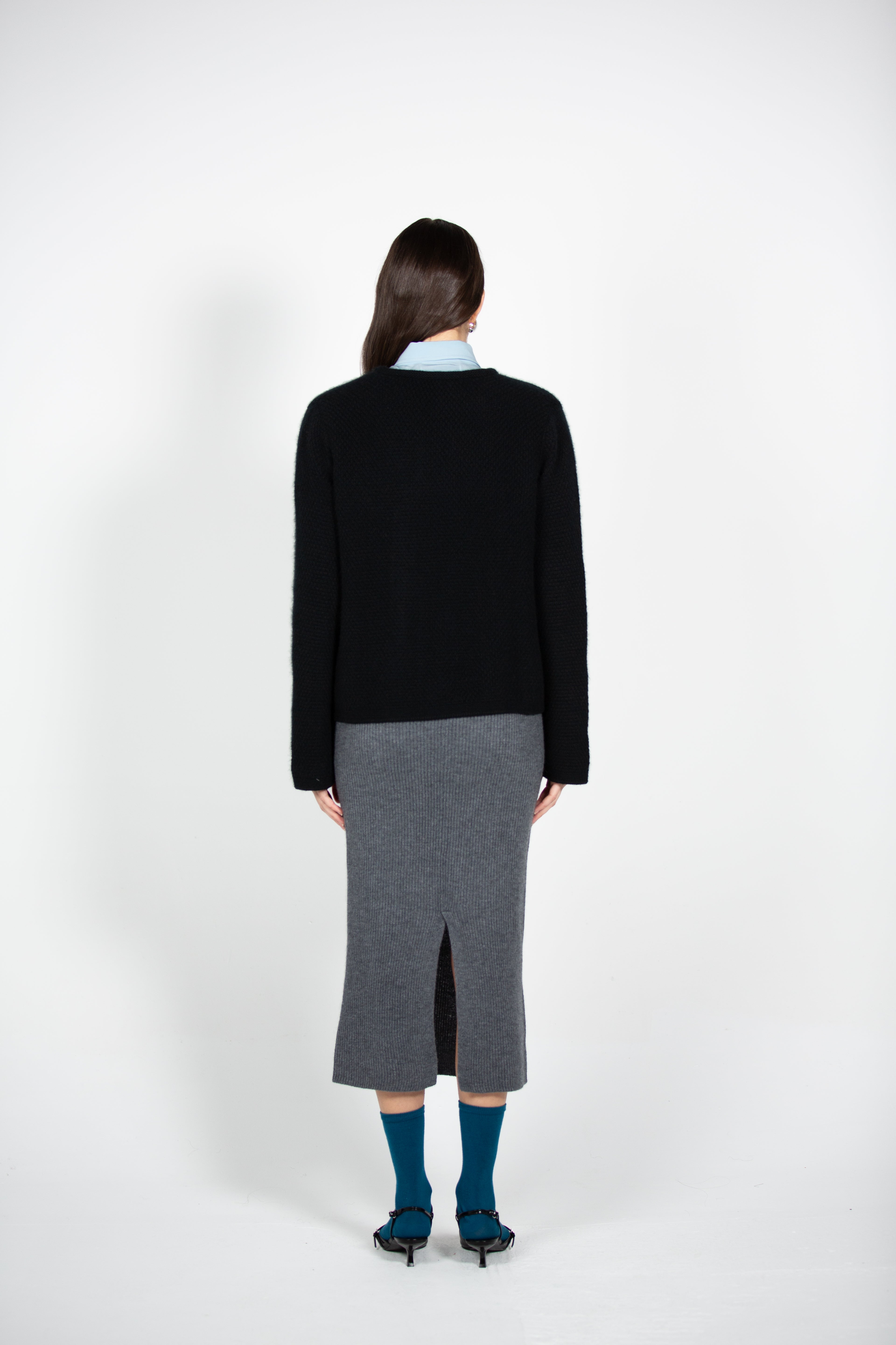 Tonot's Black Blazer like Cardigan