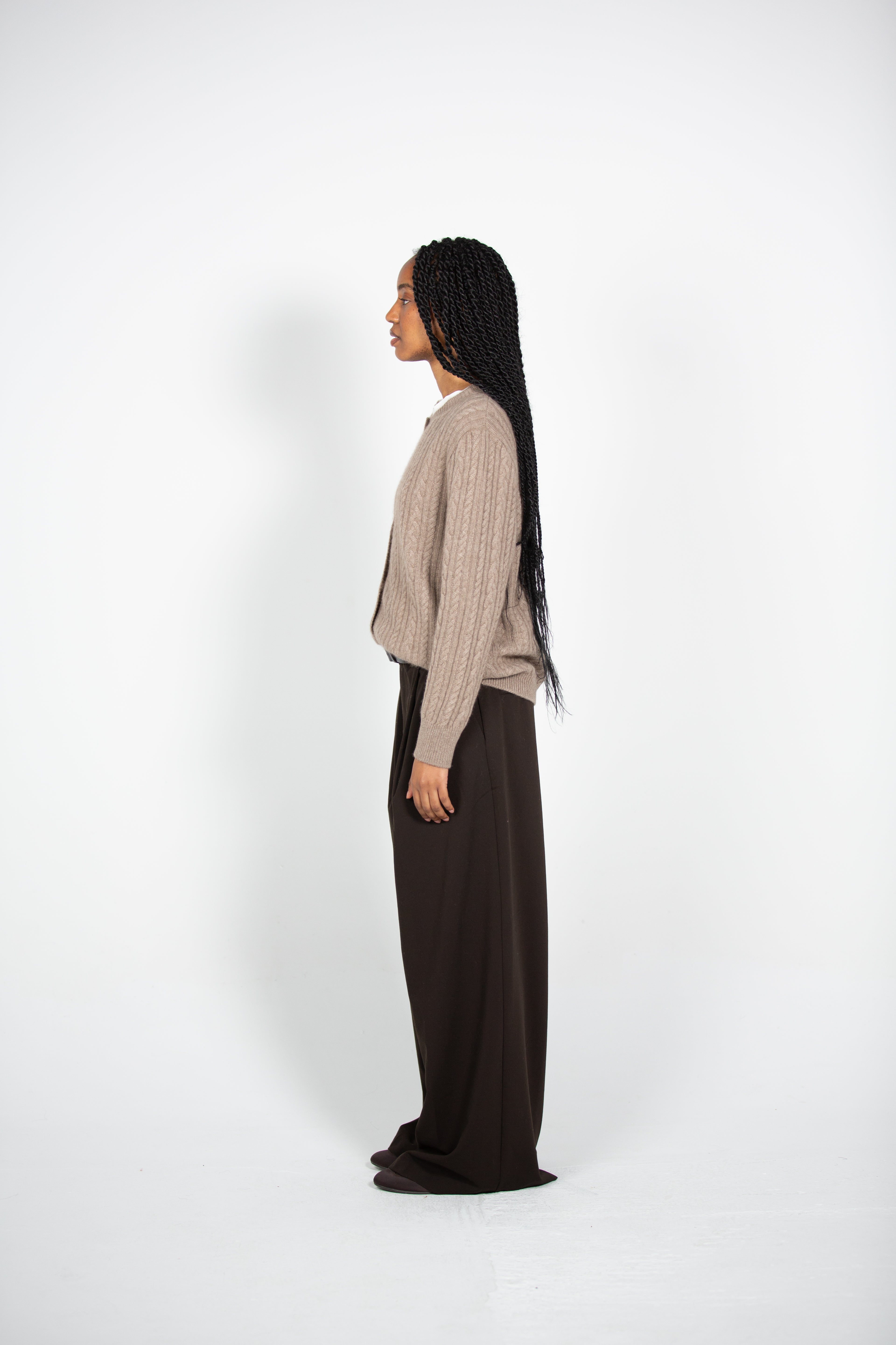 ST Cashmere's Natural Brown Button Jumper