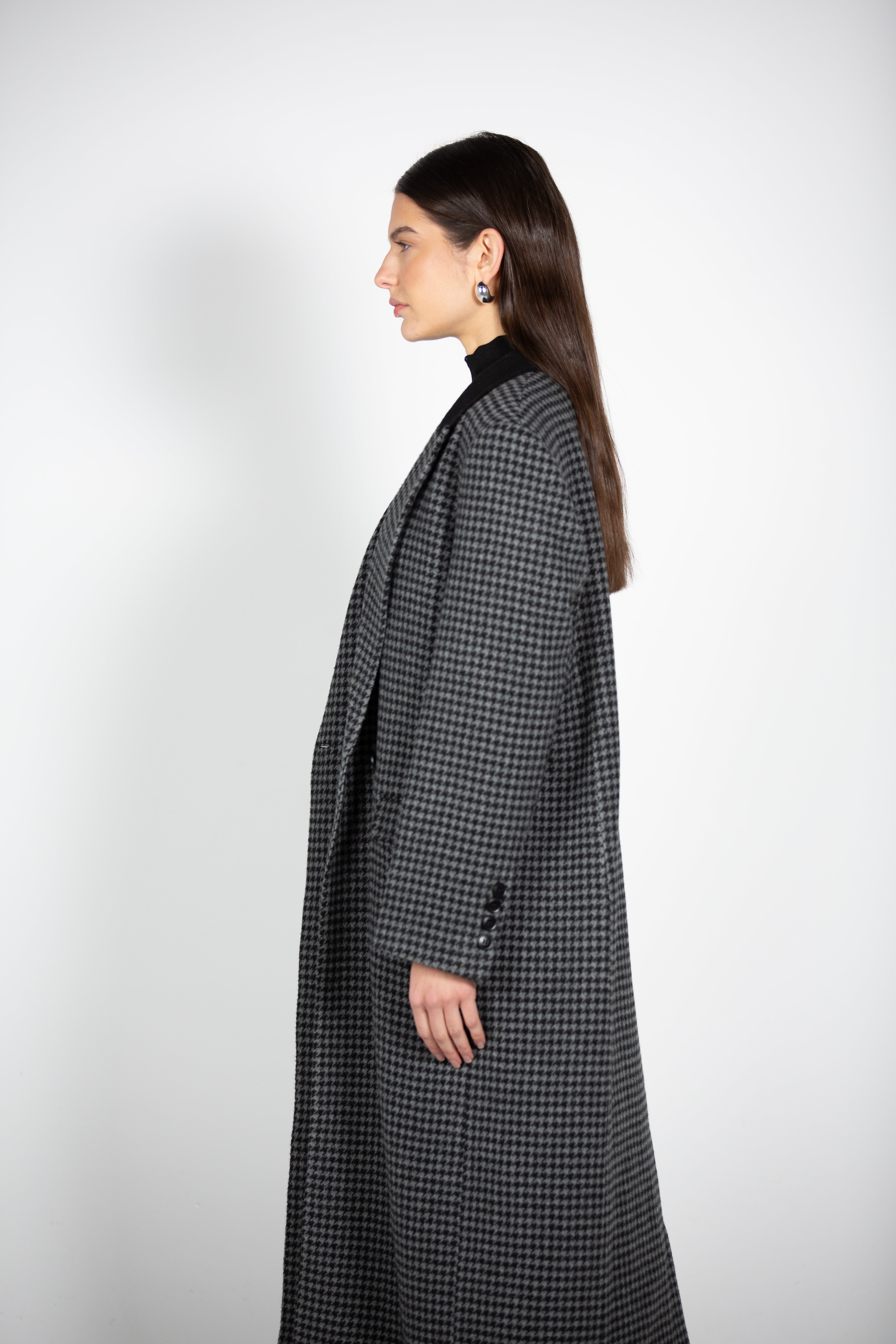 Noemi's Houndstooth Maxi Coat