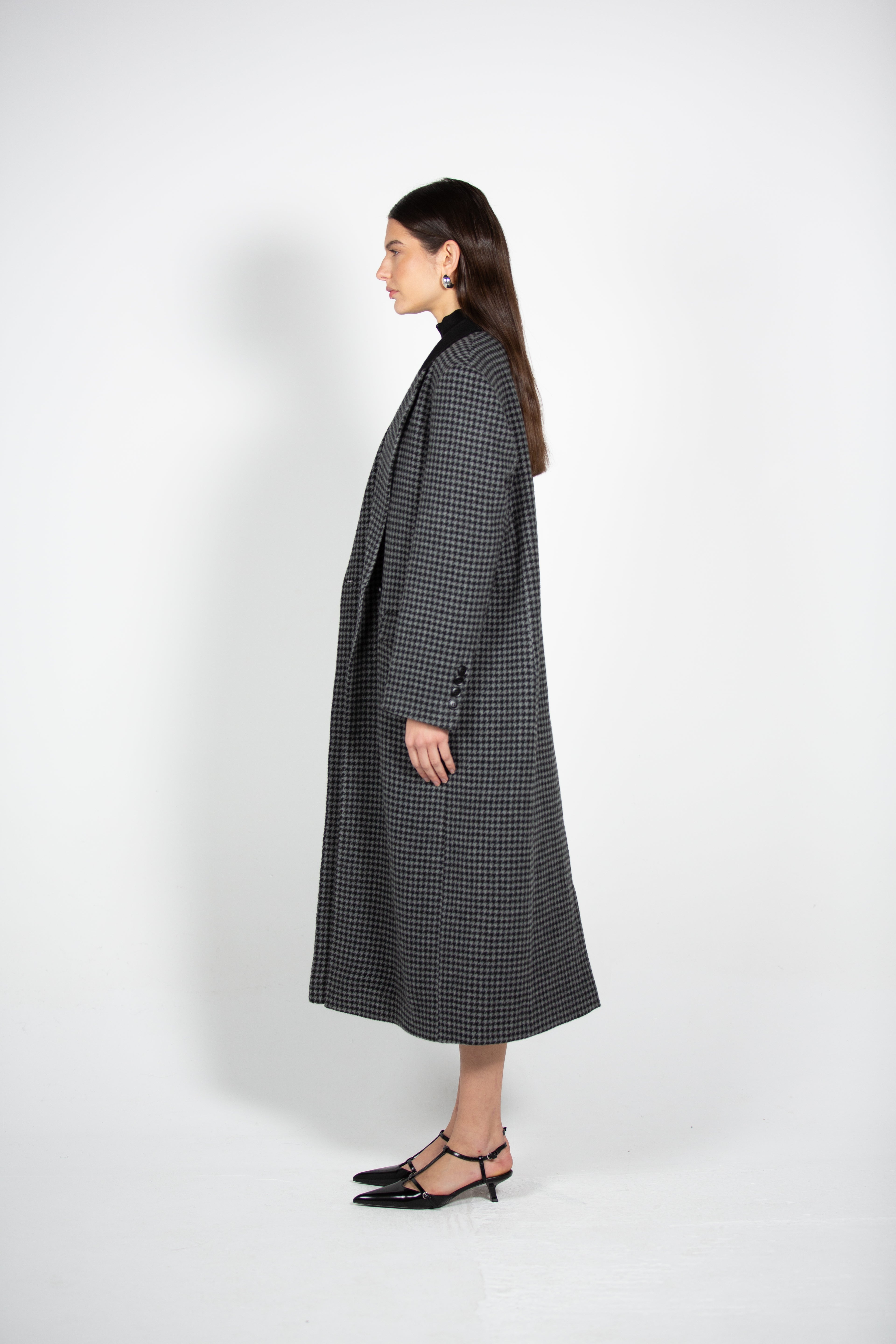 Noemi's Houndstooth Maxi Coat