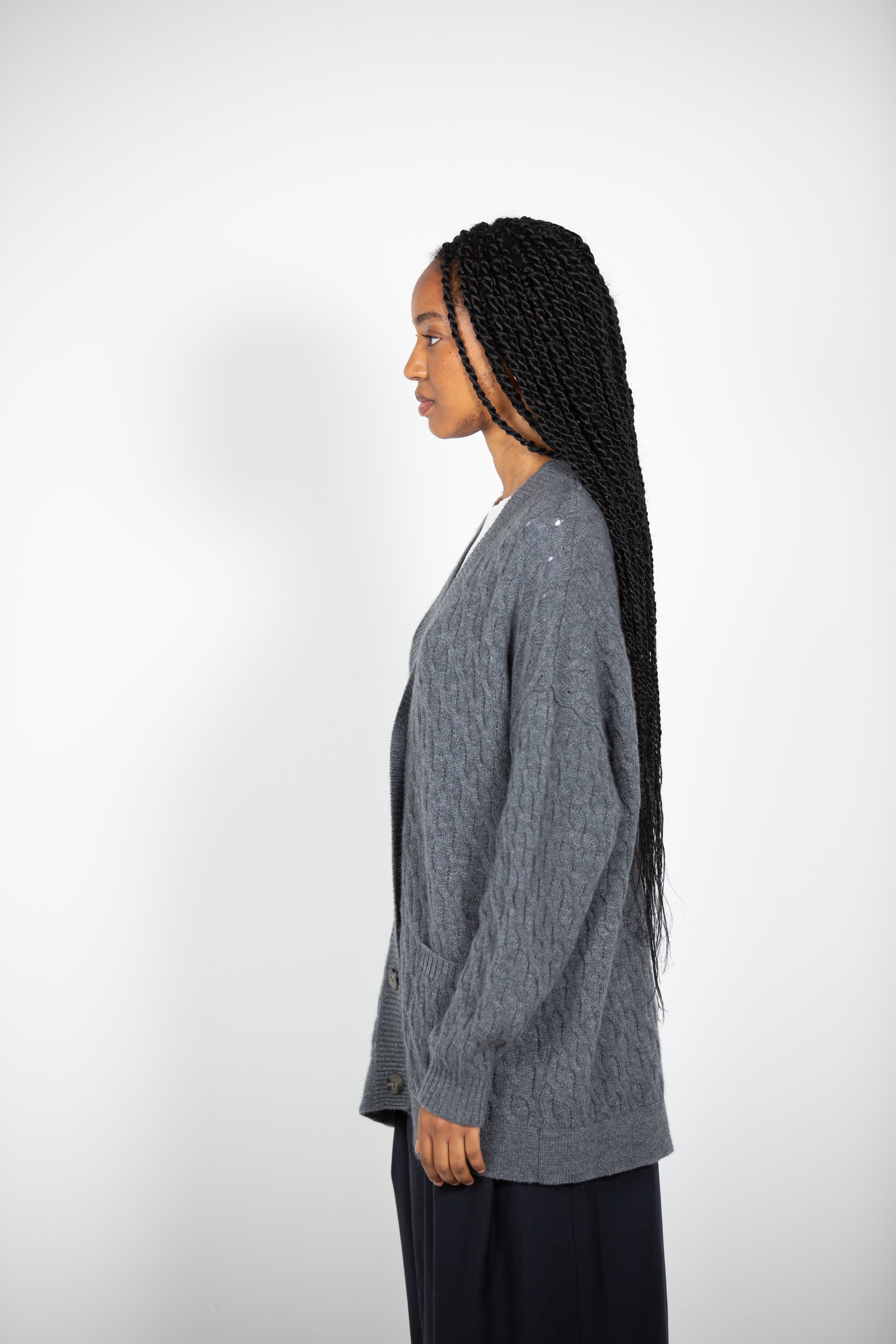 Tonot's Grey Oversized Cardigan