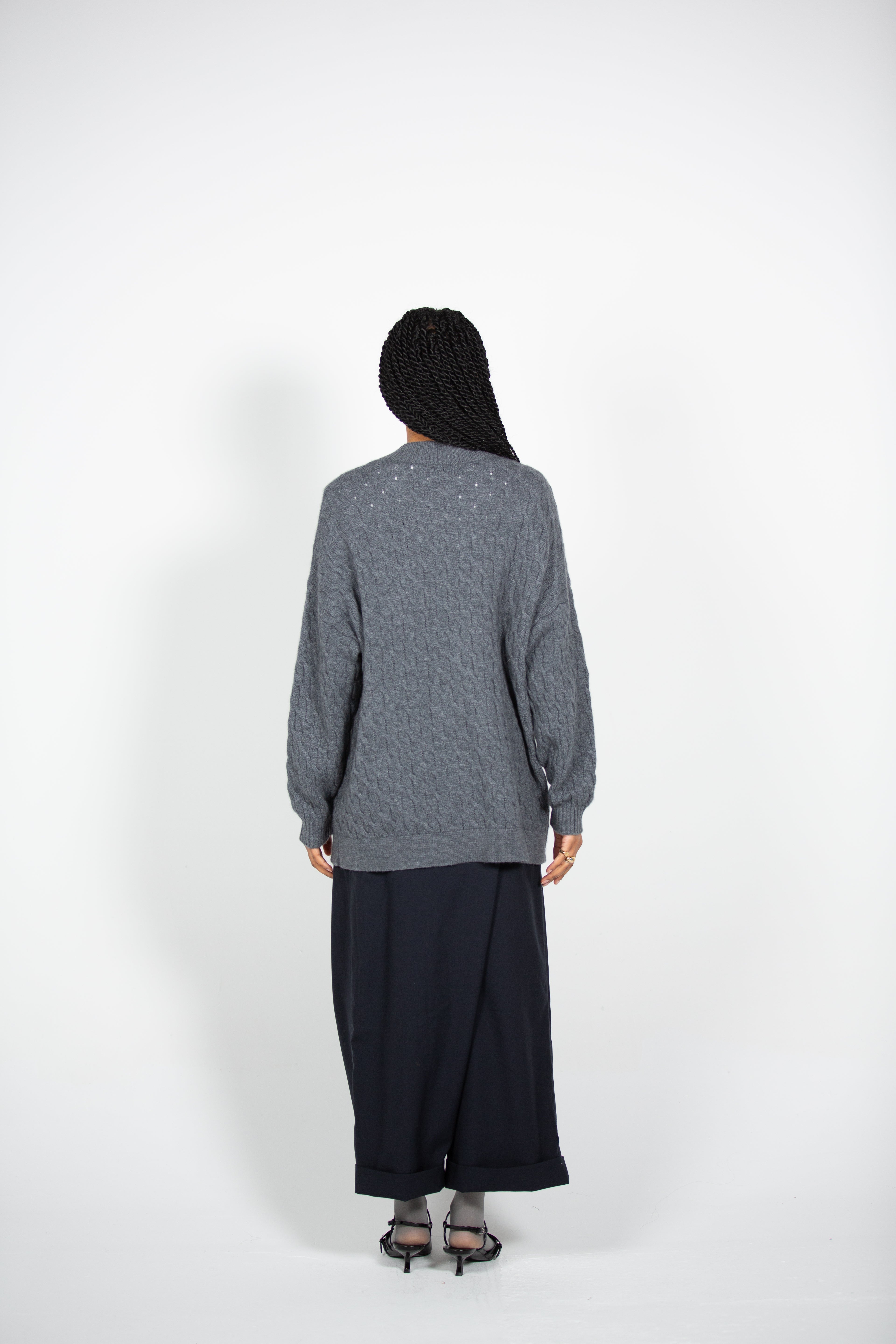 Tonot's Grey Oversized Cardigan