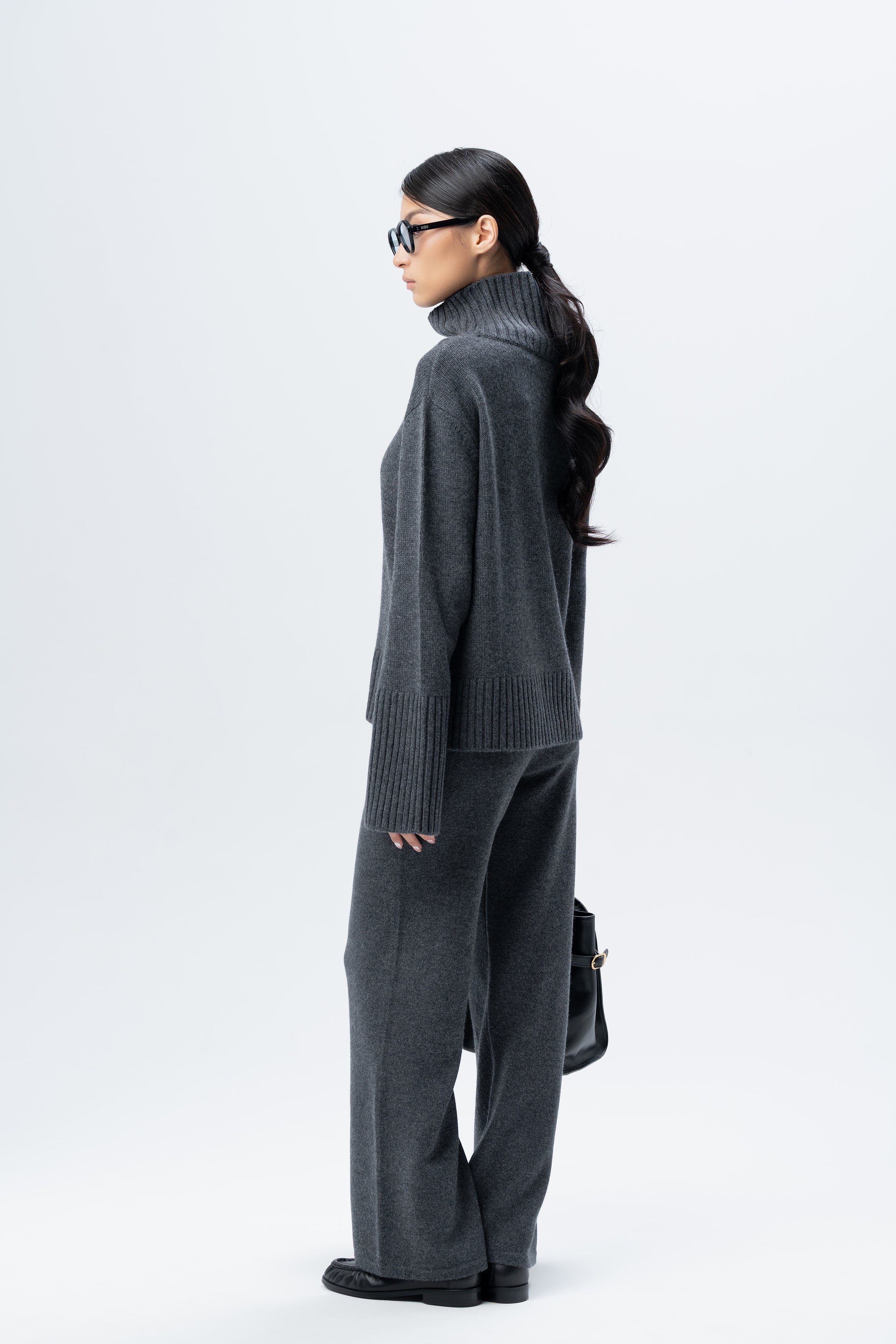 Grey Turtleneck Sweater