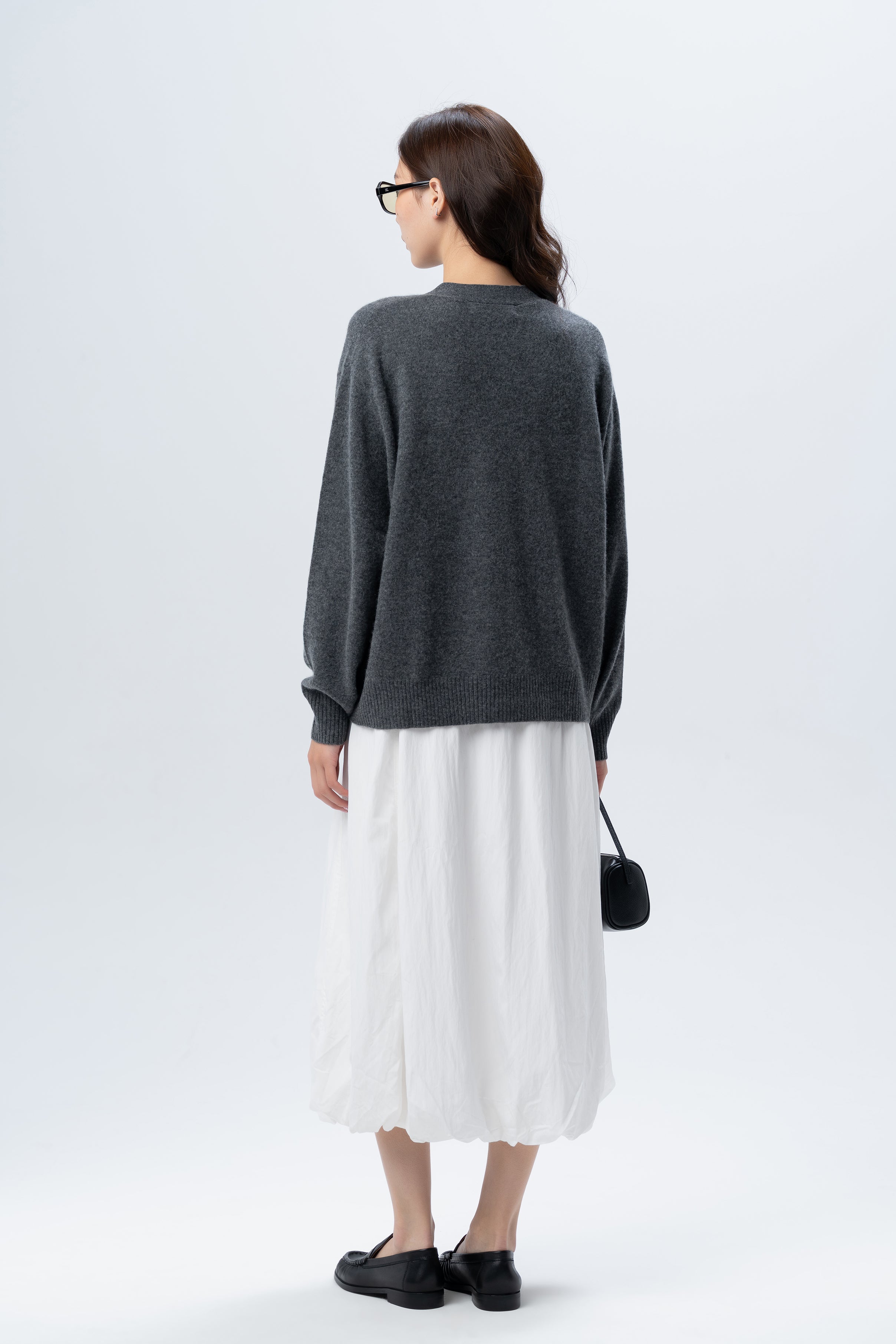 Grey Cardigan with Silver Buttons