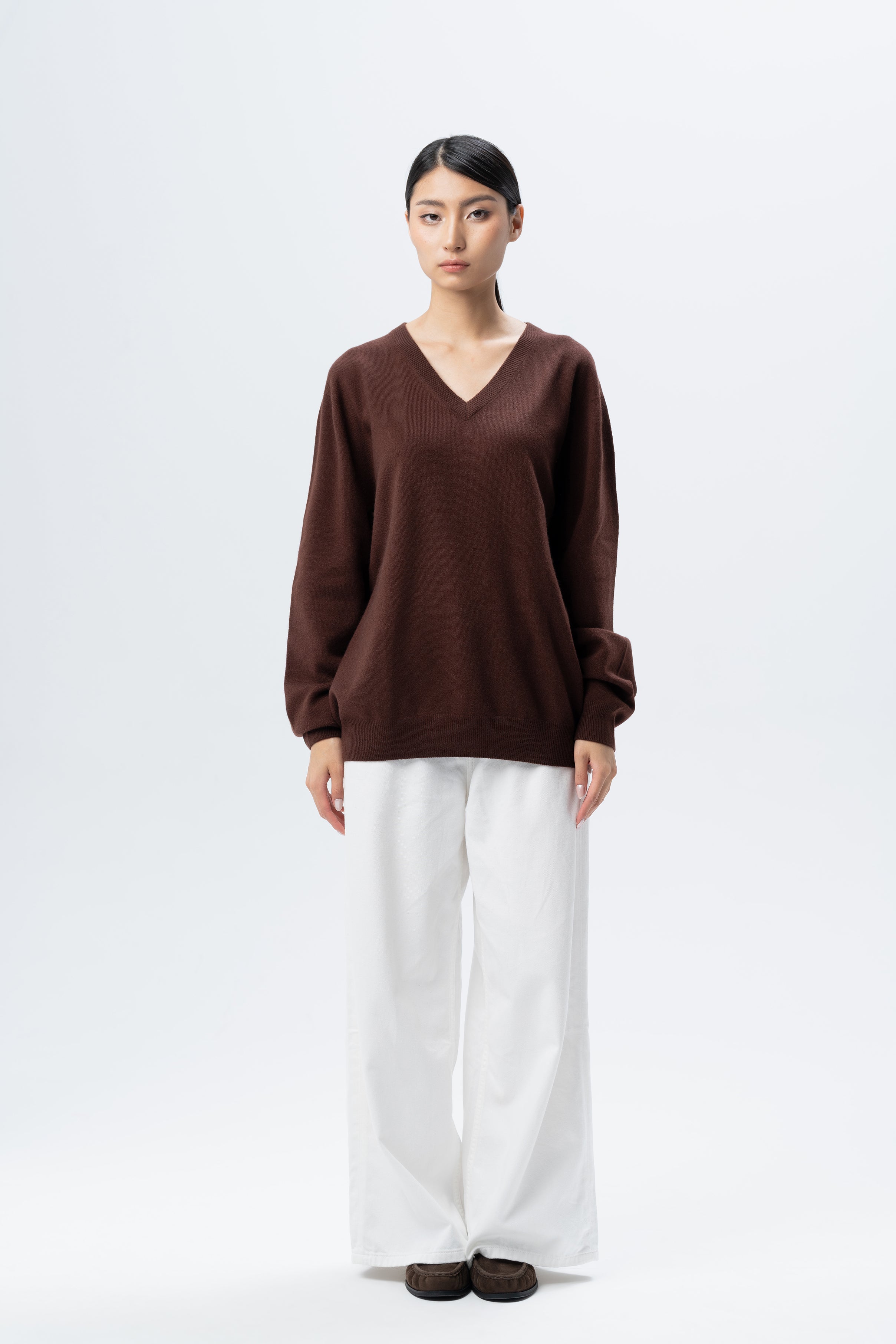 Brown V-Neck Jumper Unisex