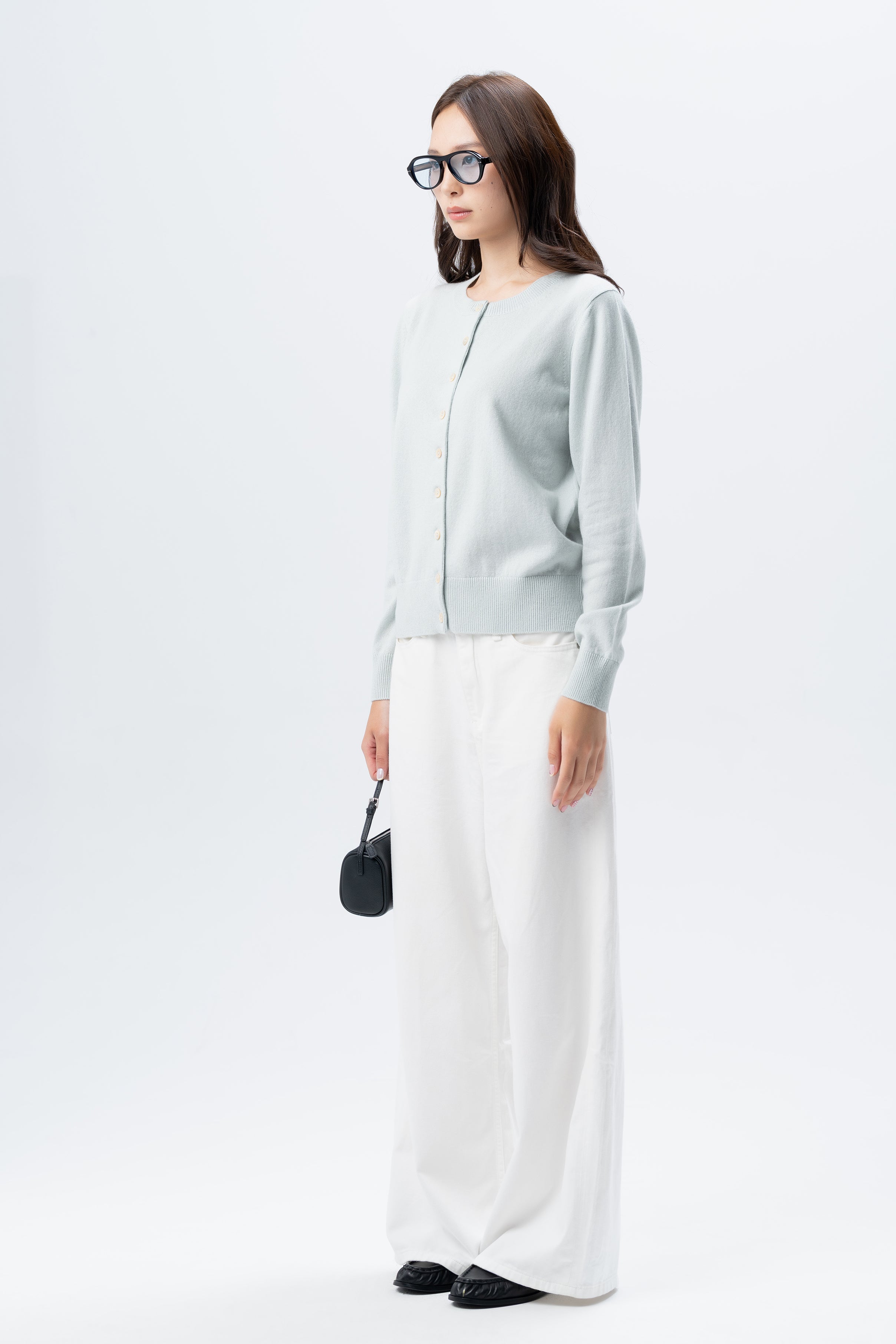 Crew-neck cardigan