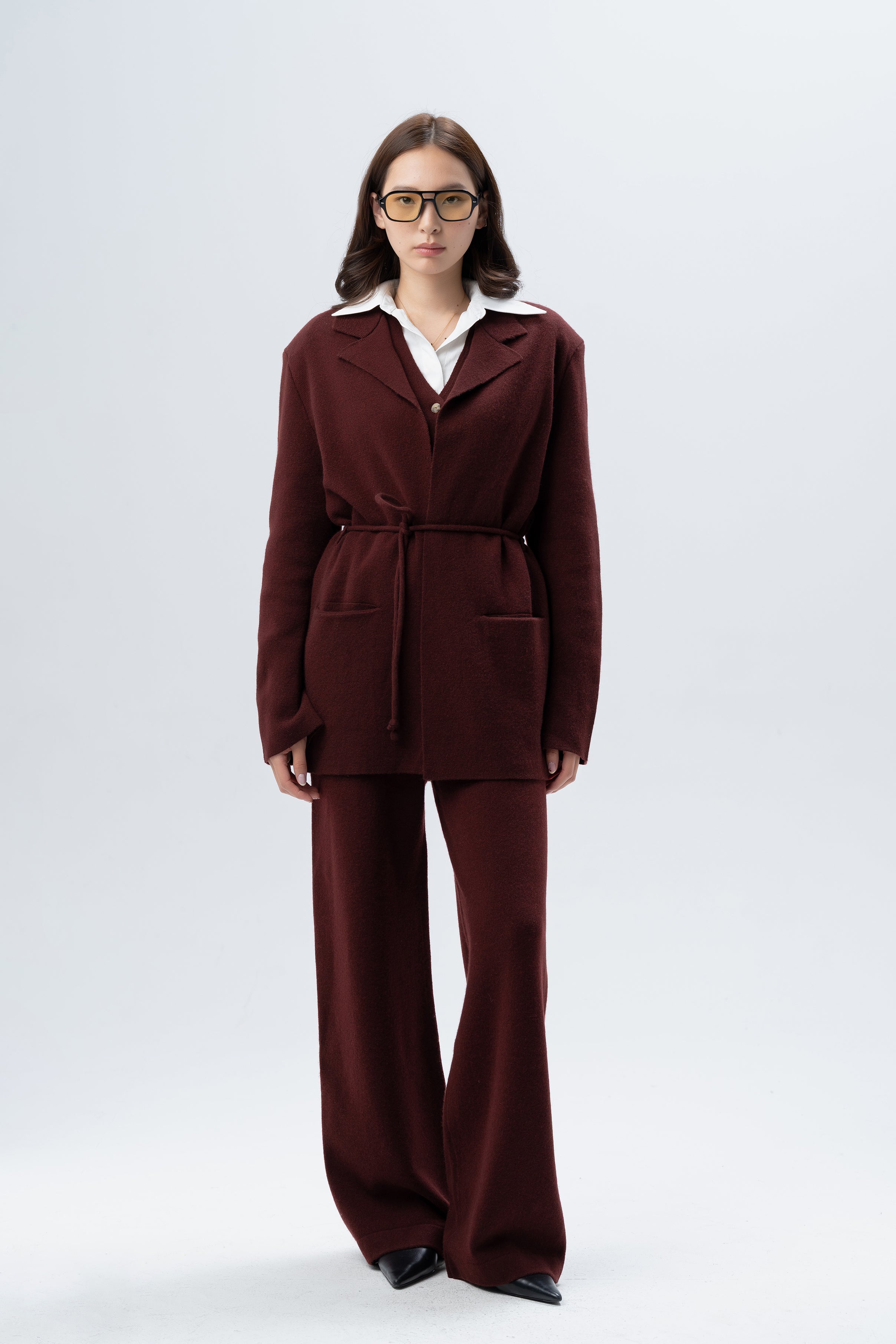 Tonot Burgundy Cashmere Blazer