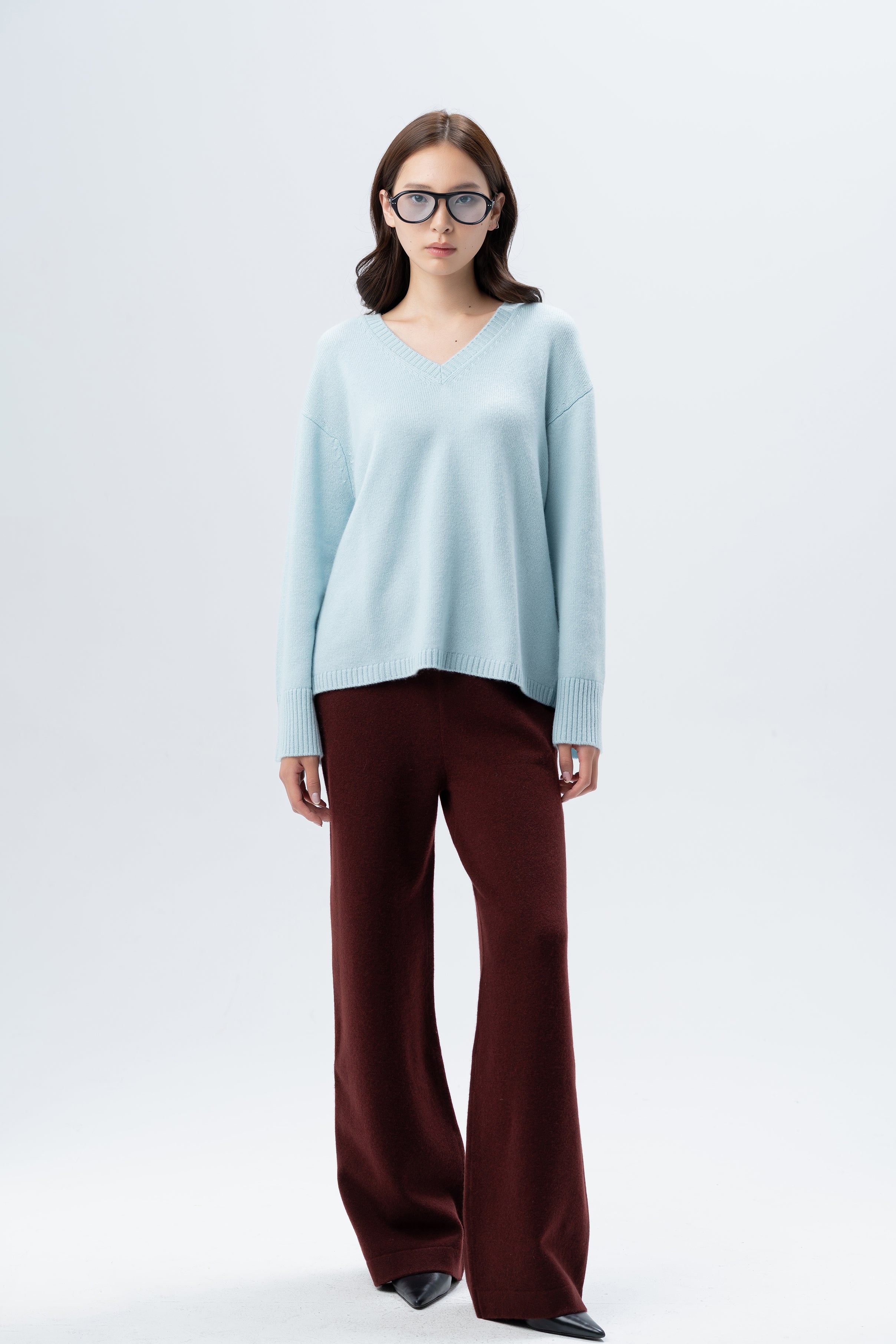 Tonot Light Blue V-Neck Jumper