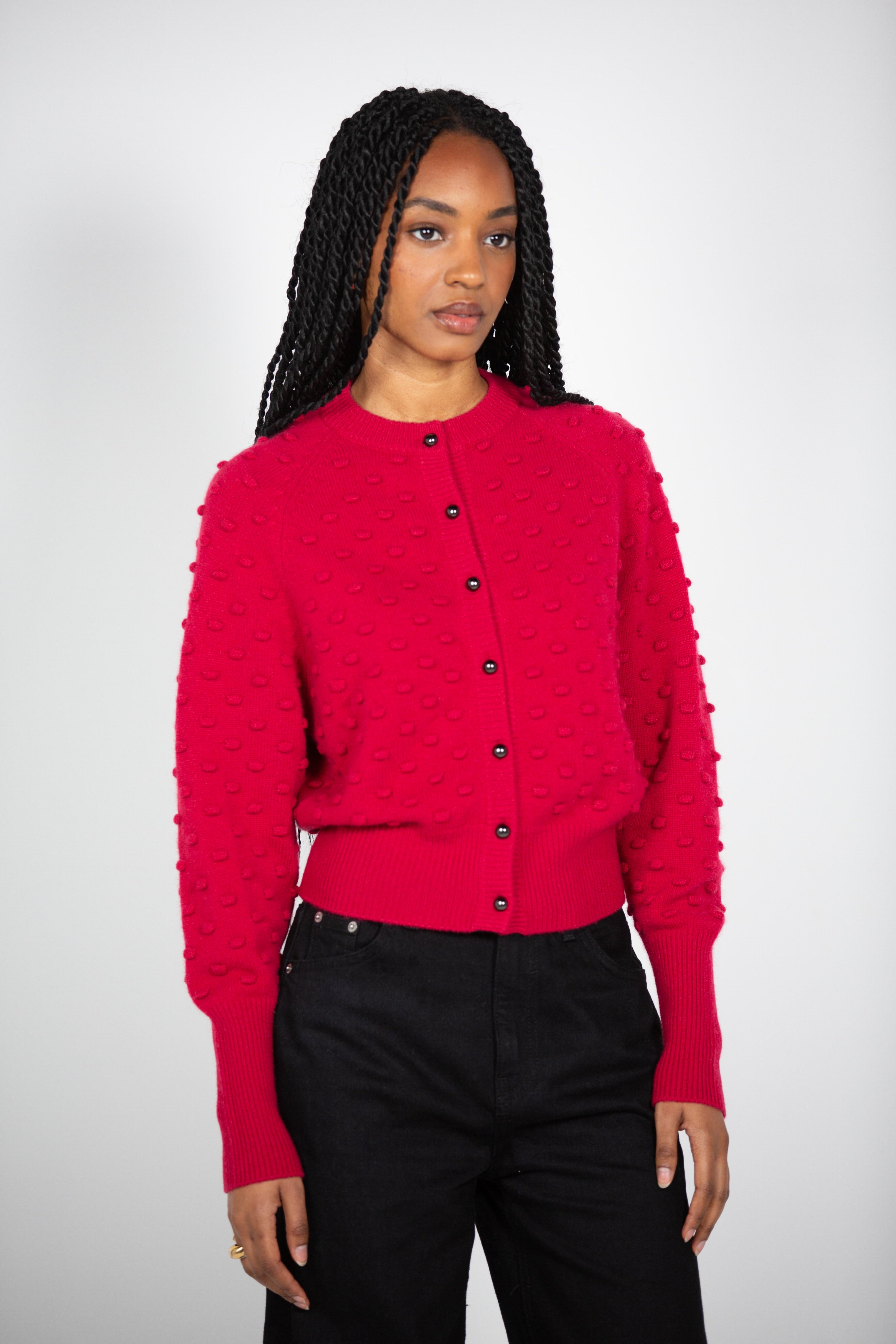Tonot's Textured Button-Up Cardigan
