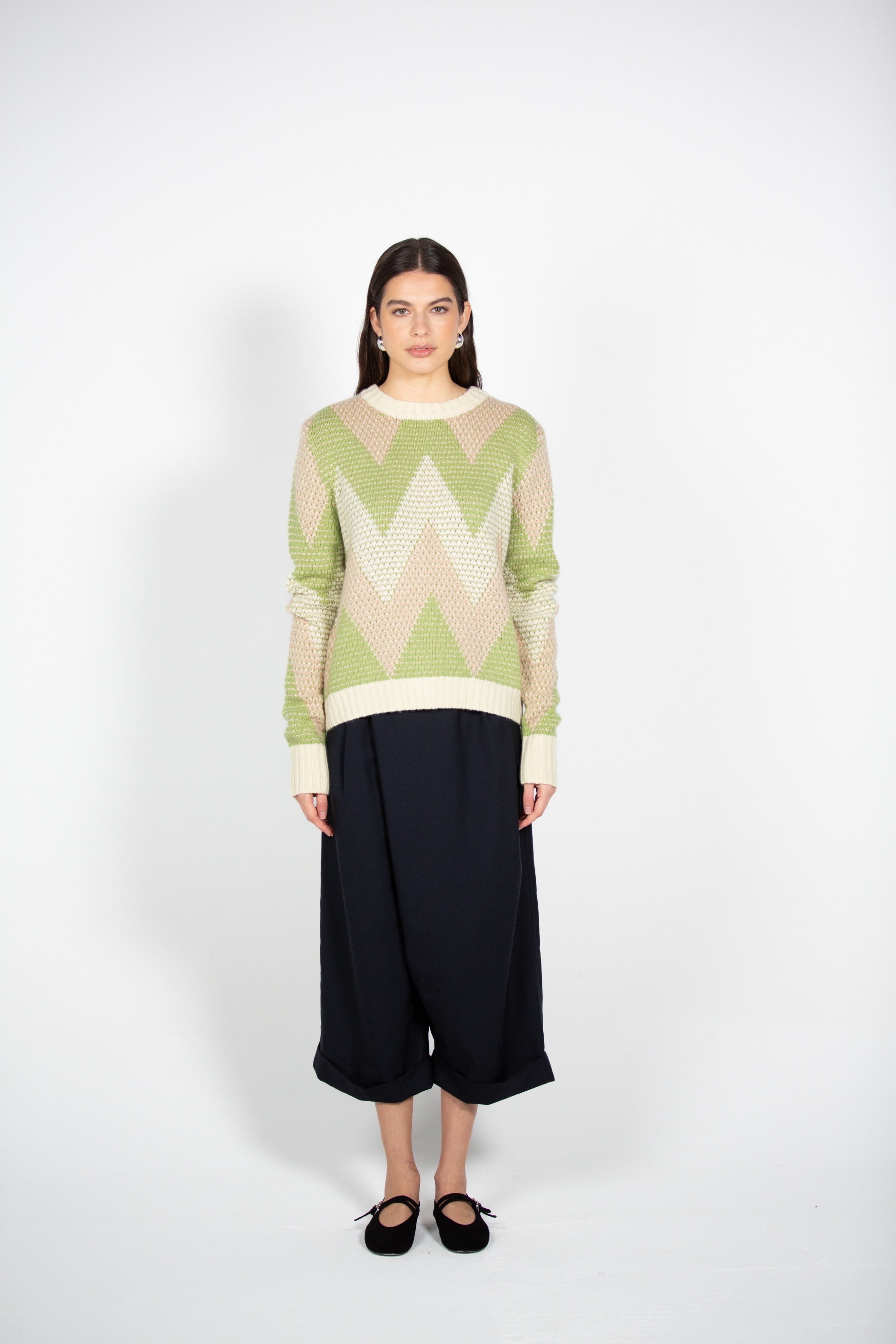 Tonot's Chevron Patterned Unisex Sweater