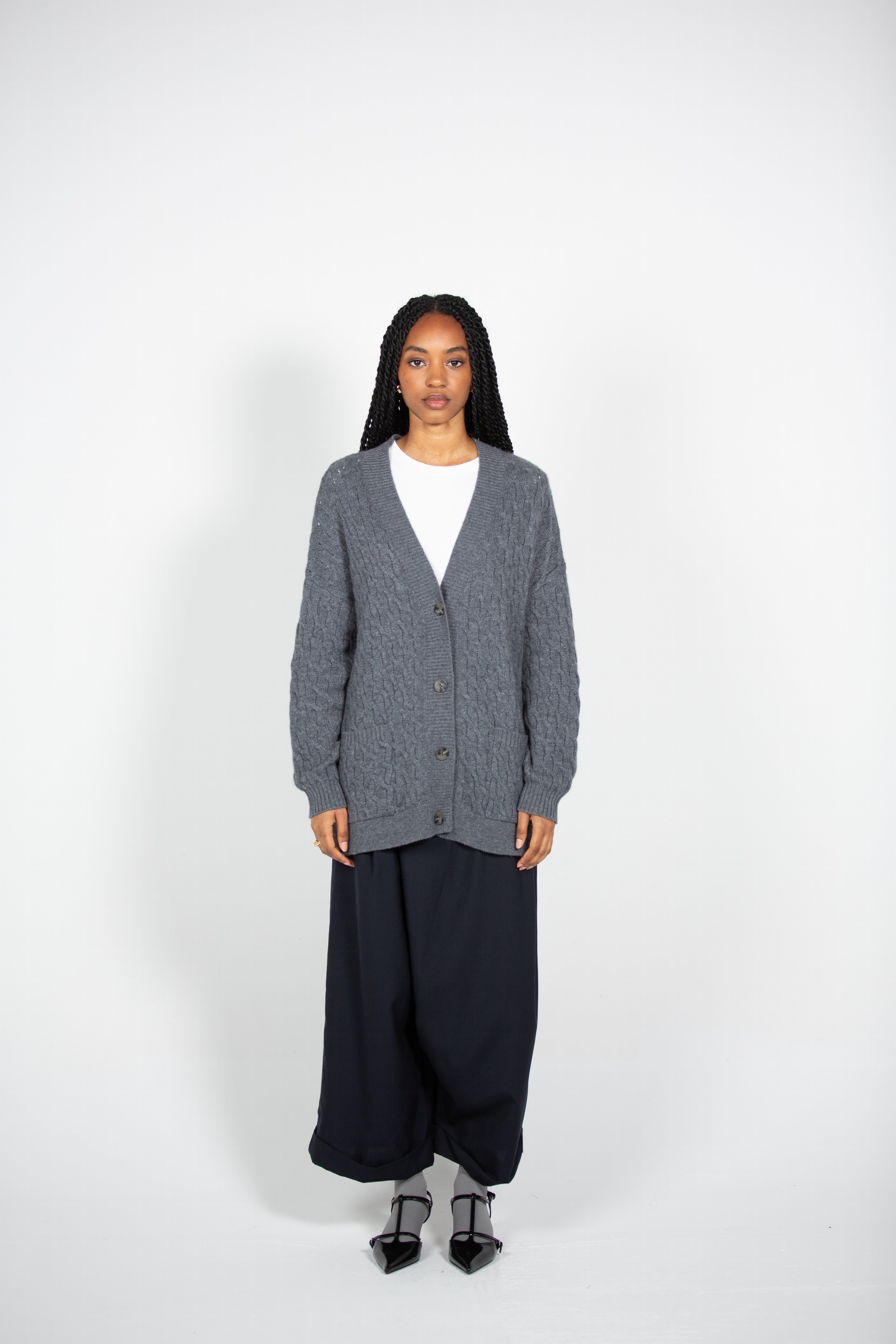 Tonot's Grey Oversized Cardigan