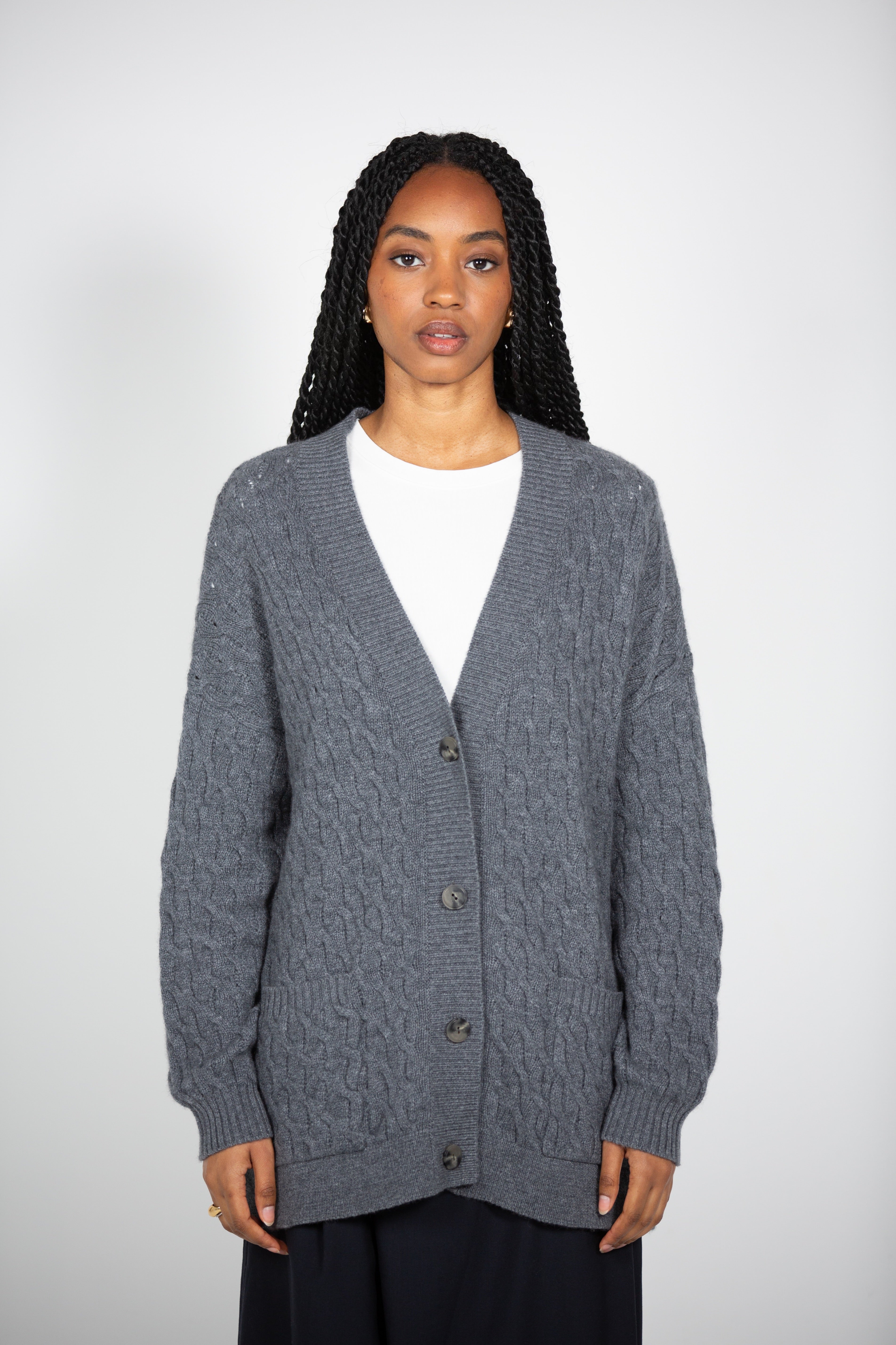 Tonot's Grey Oversized Cardigan