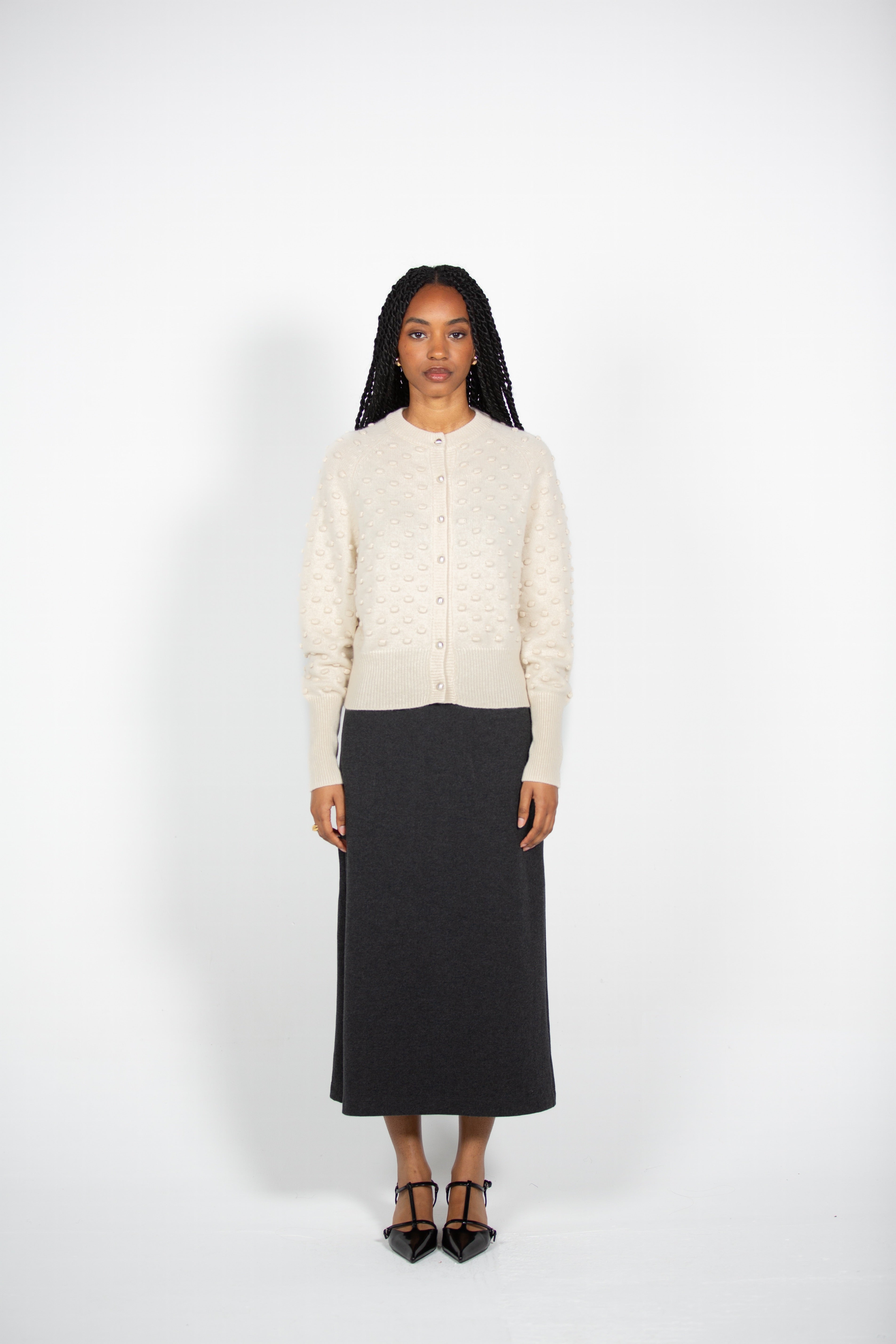 Tonot's Textured Button-Up Cardigan