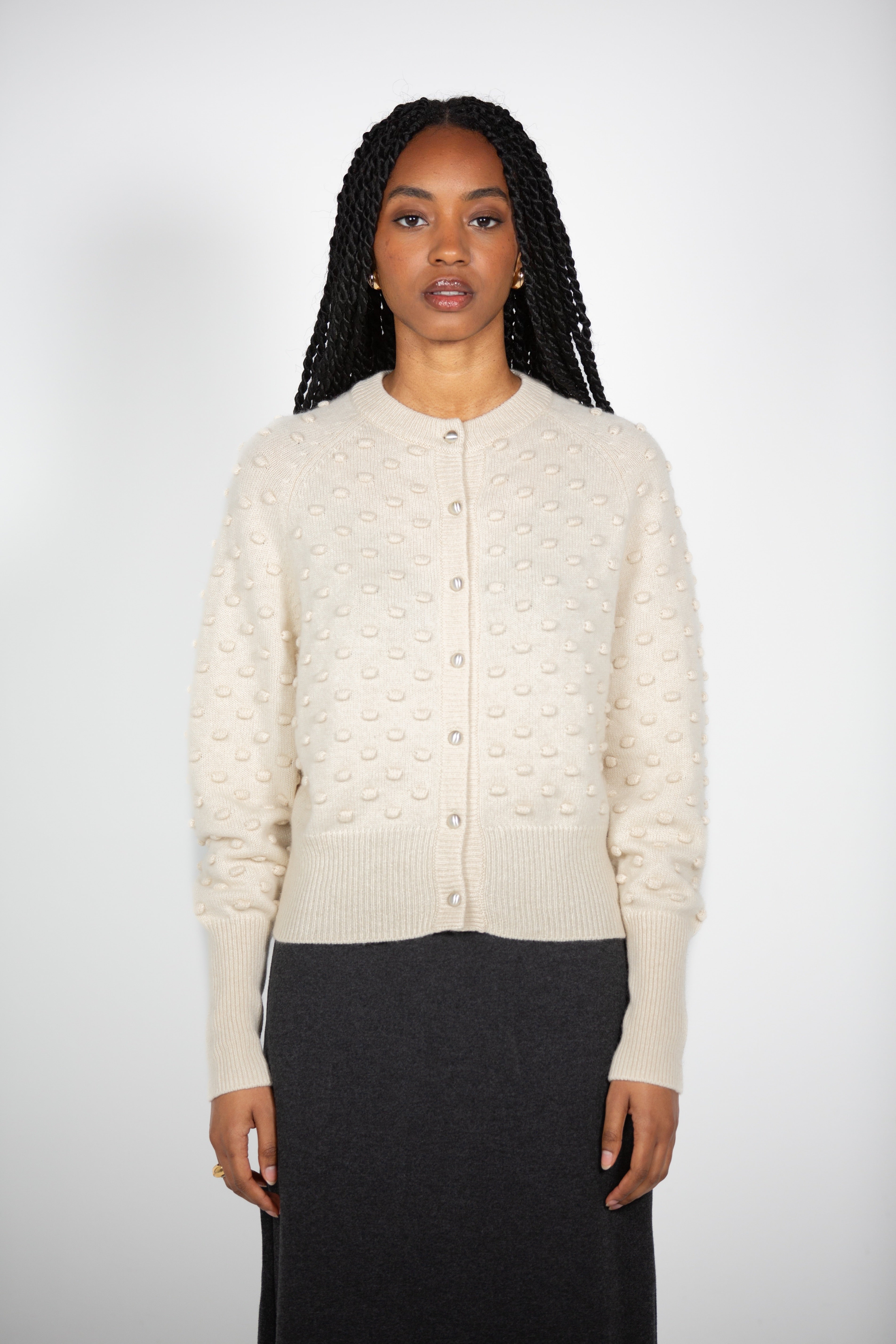Tonot's Textured Button-Up Cardigan