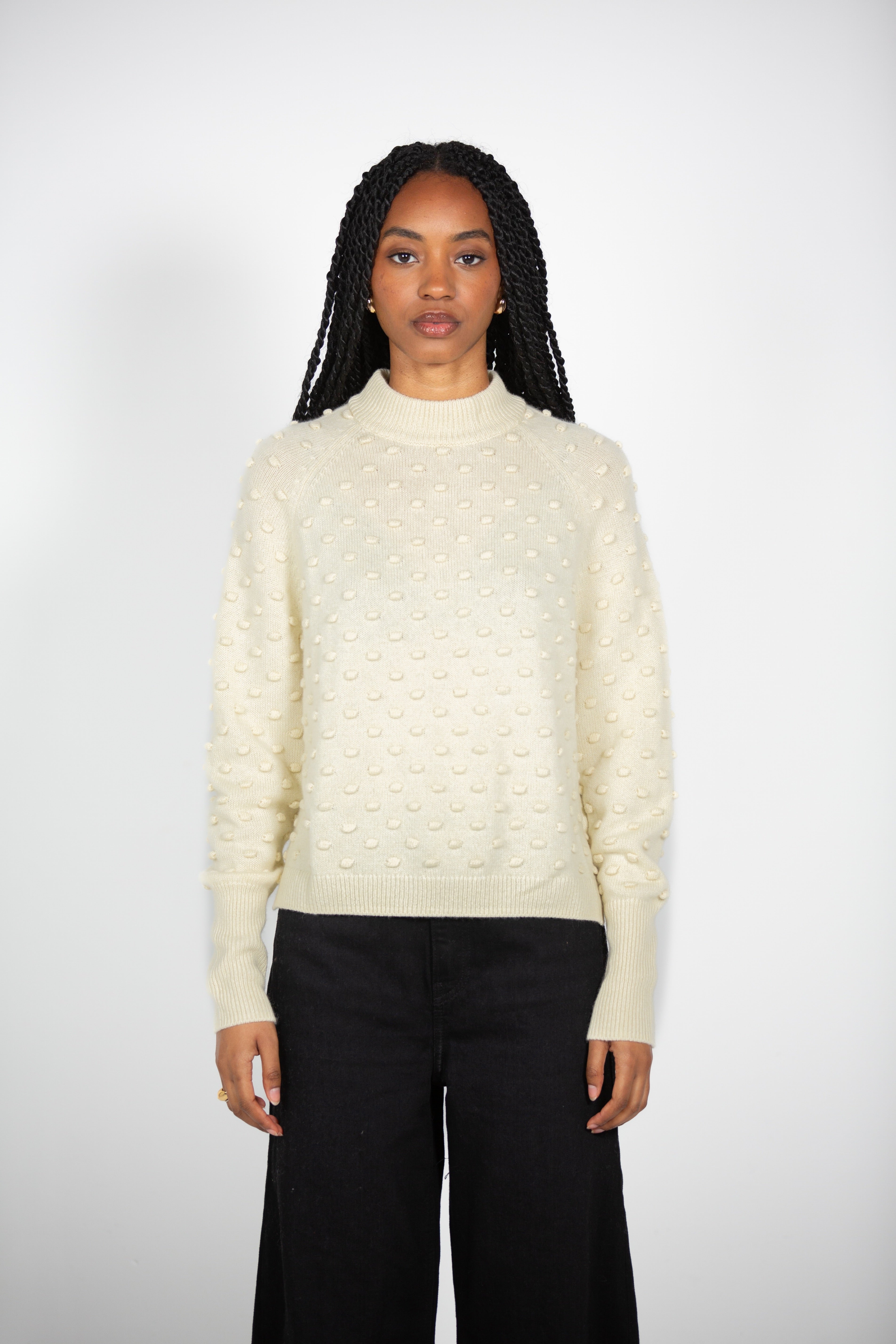 Tonot's Textured Cream-Colored Sweater