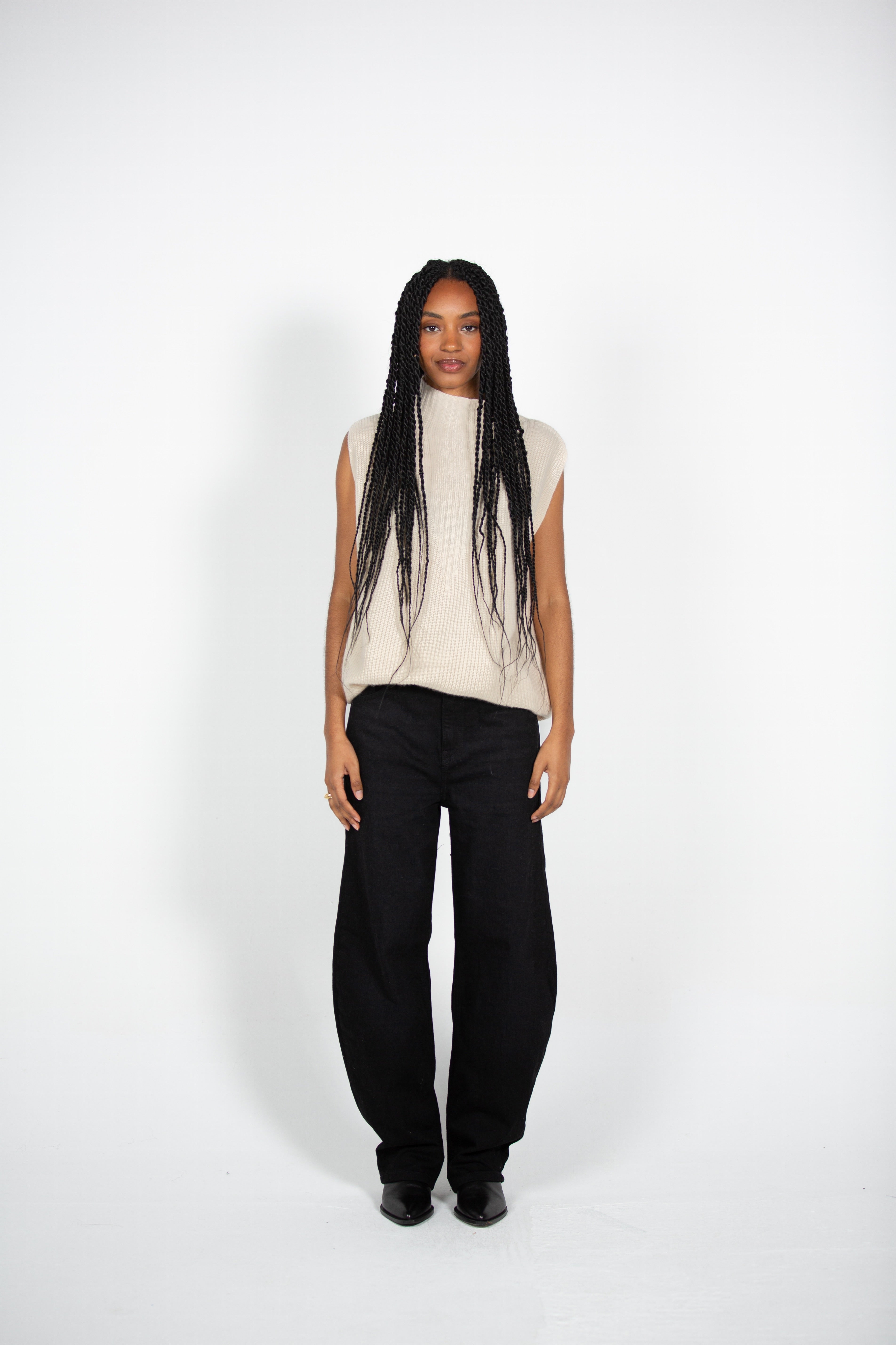 Zuzu's Ribbed Sleeveless Knit Top