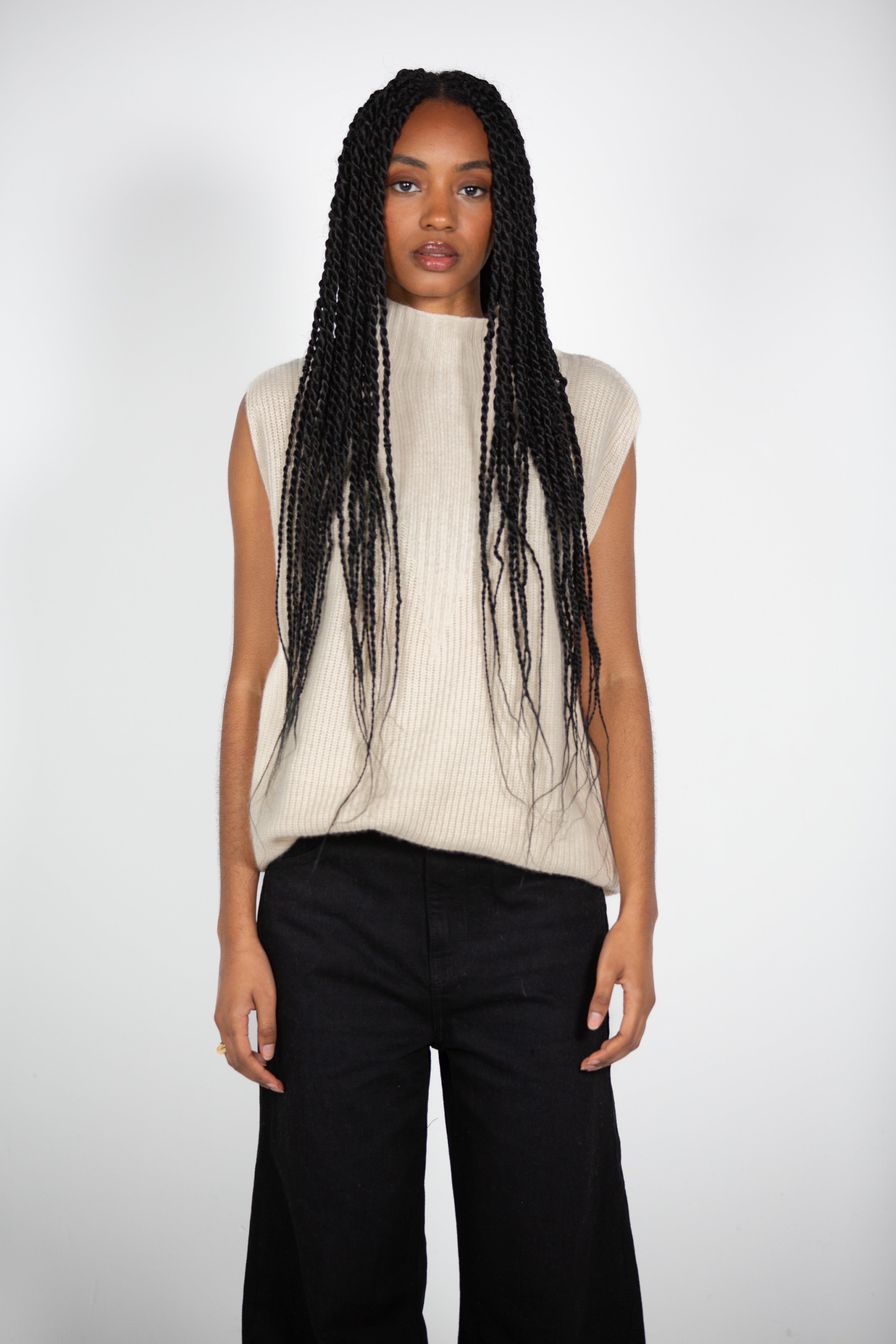 Zuzu's Ribbed Sleeveless Knit Top