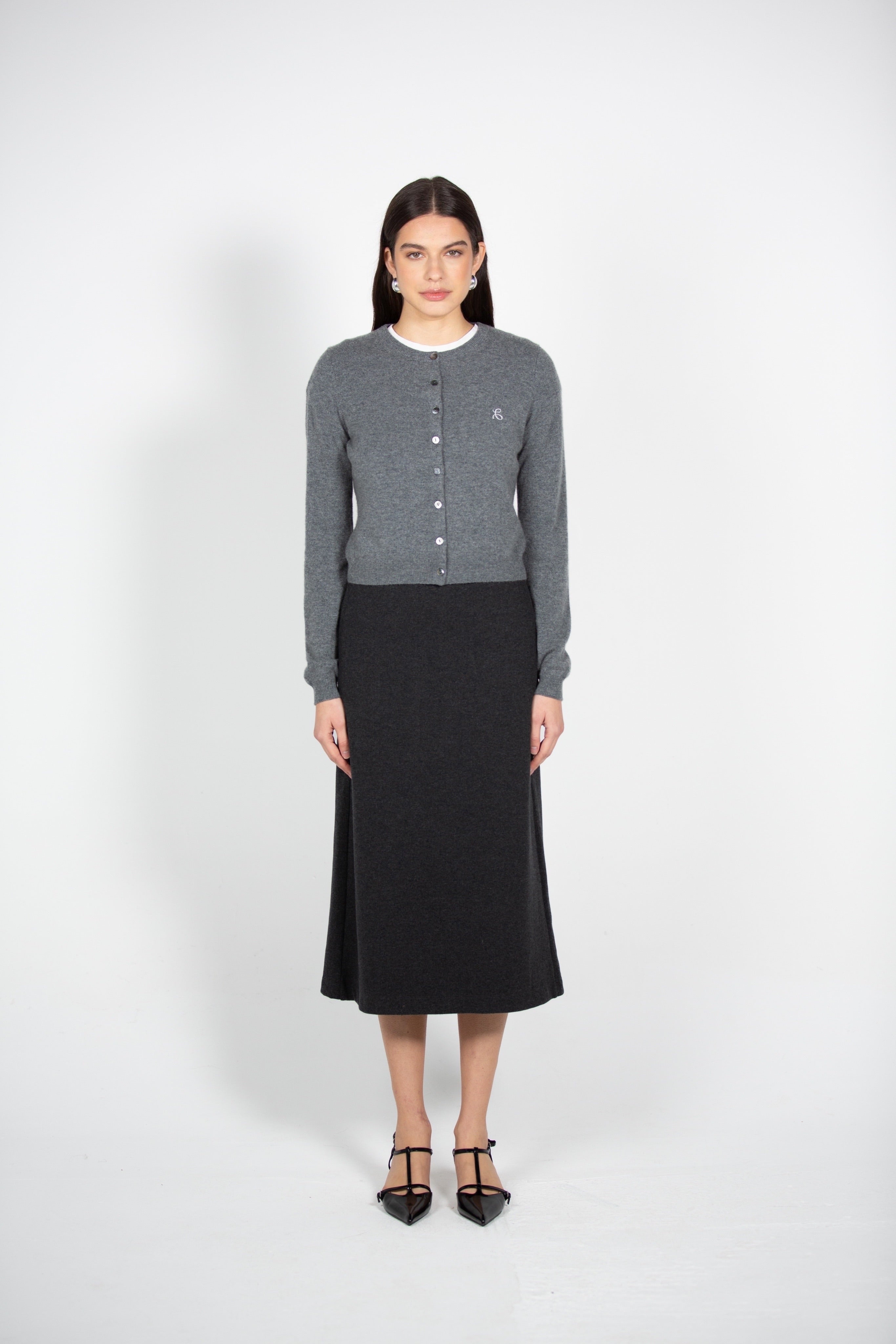 Calin's Grey Button Up Jumper