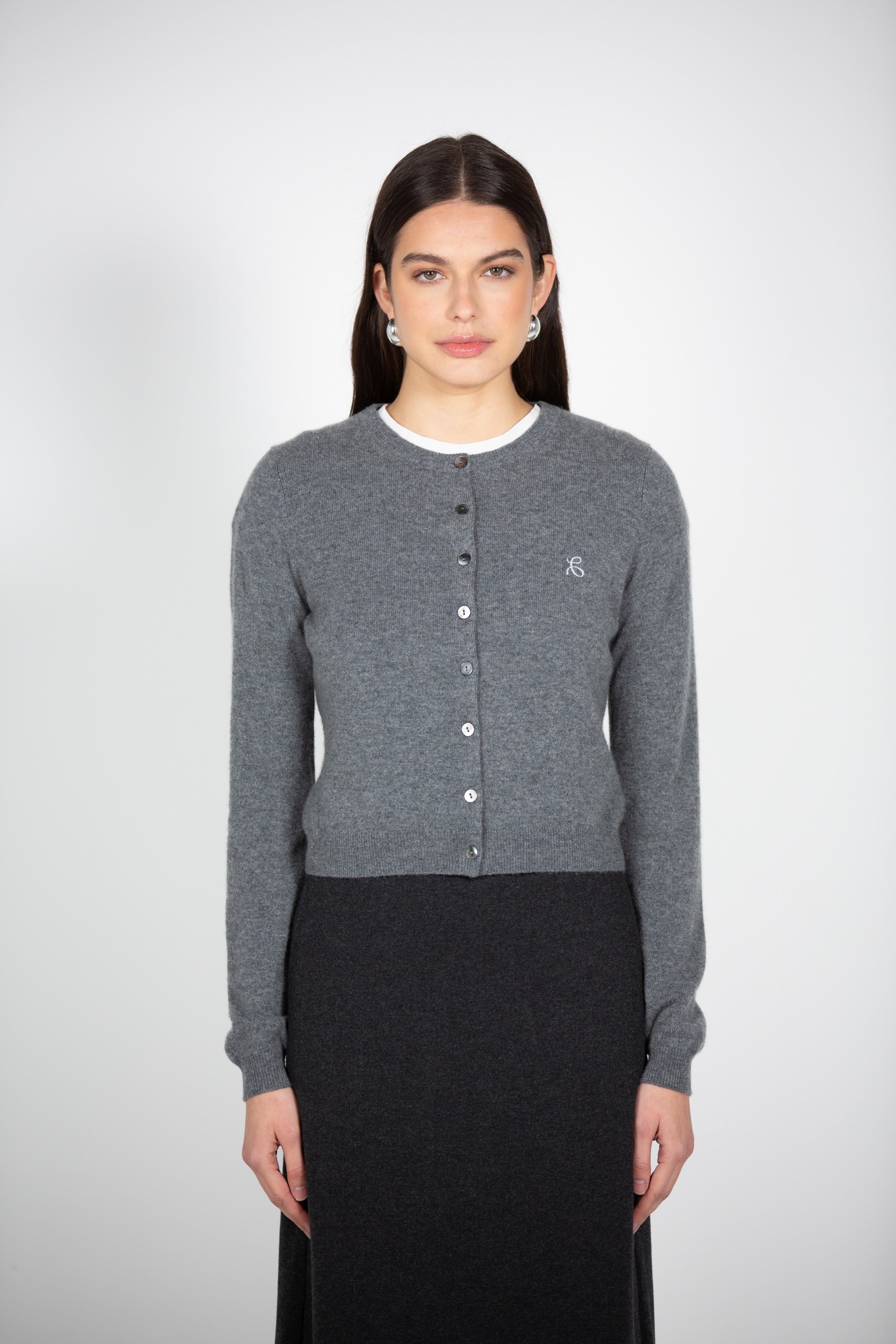Calin's Grey Button Up Jumper