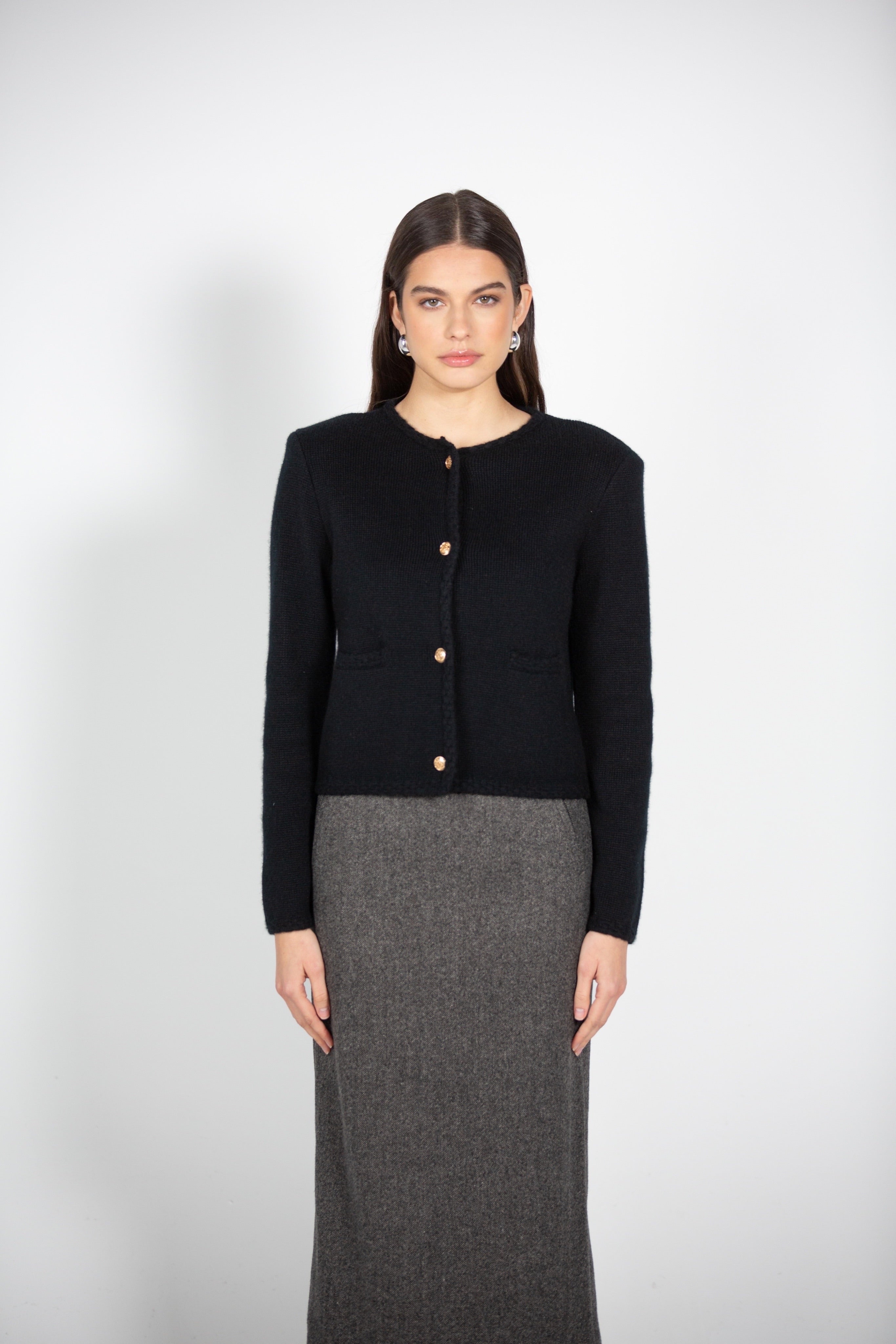 Noemi's Gold Button Cardigan